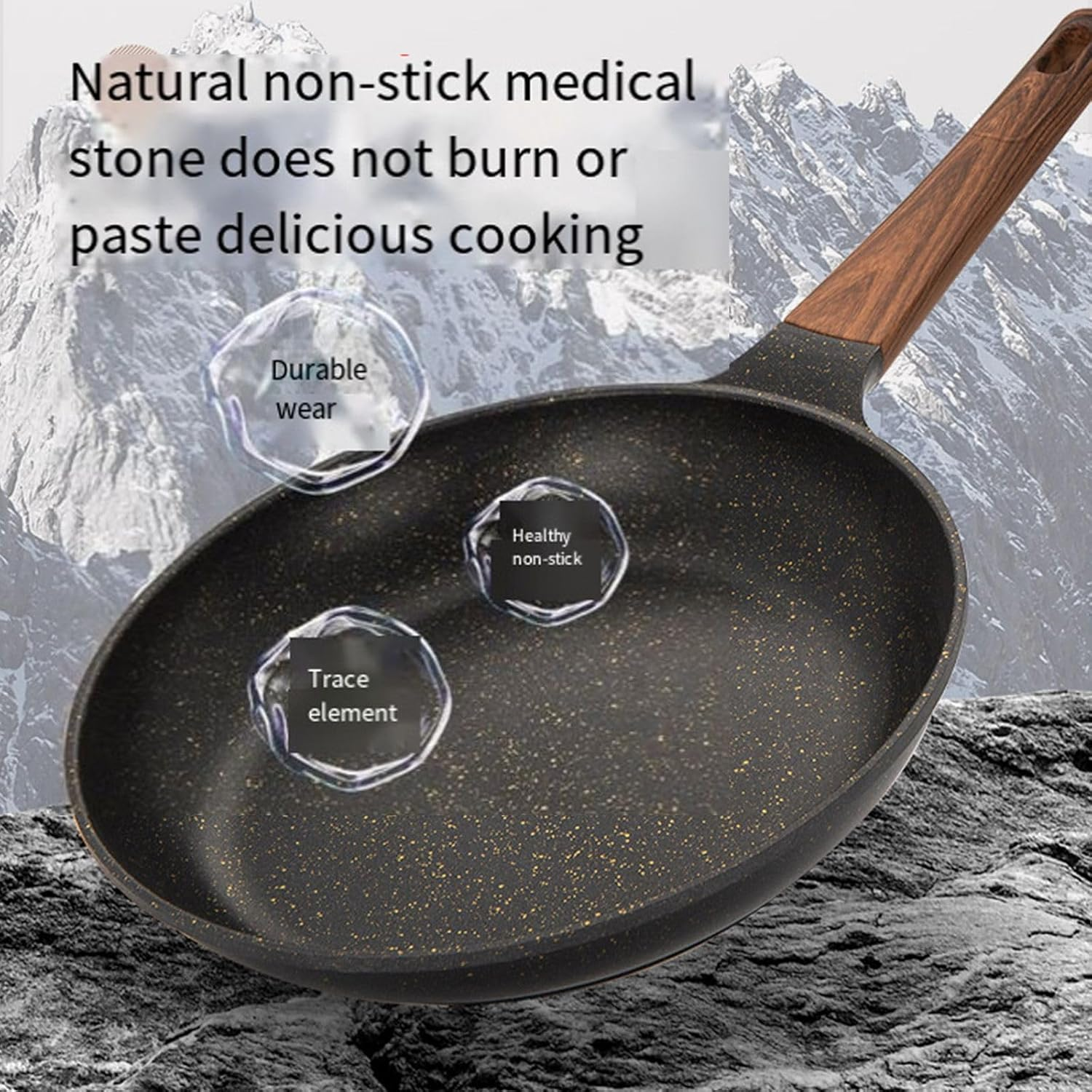 Oolong Nonstick Frying Pan Skillet with Lid,Long Handle,11 Inch Saute Pan,Non Stick Wok Pan with Lid,Kitchen Cooking Pans Compatible with All Stovetops,Pfoa Free image number 4