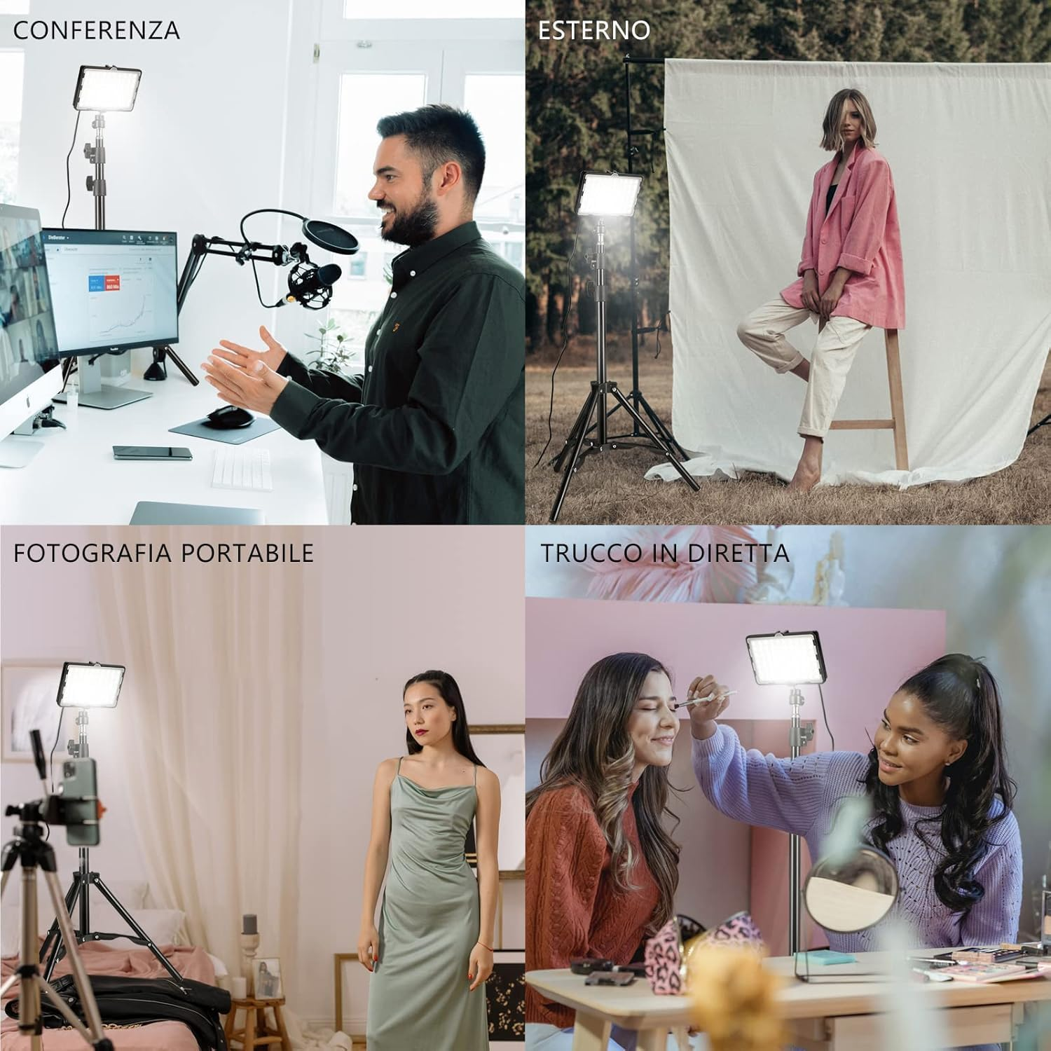 Studio Lighting Kit, 70 LED Dimmable Video Light with Color Filters for Photography, Streaming, Youtube Tiktok, Gaming, Conference, Portrait Shooting, Desktop Recording. image number 3