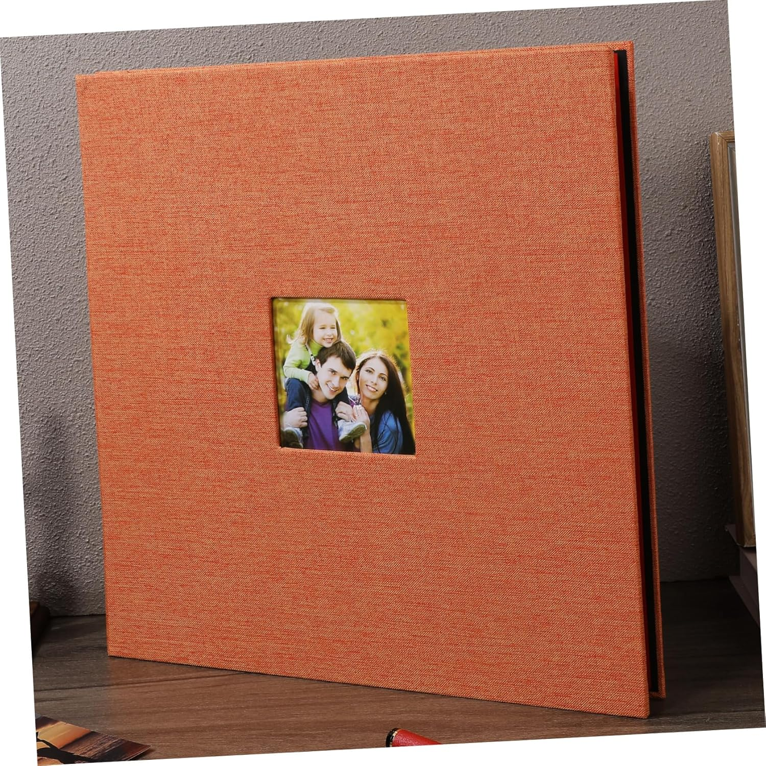 PRETYZOOM Handmade Album Cloth Photo Book Blank Pages Diy Picture Album Hardcover Memory Keepsake Open Window Scrapbook for Family Elegant and Modern Design image number 2