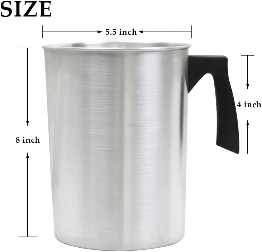 Candle Making Pouring Pot, 4 Pounds, Dripless Pouring Spout & Heat-Resisting Handle Designed Wax Melting Pot, Aluminum Construction Candle Making Pitcher image number 4
