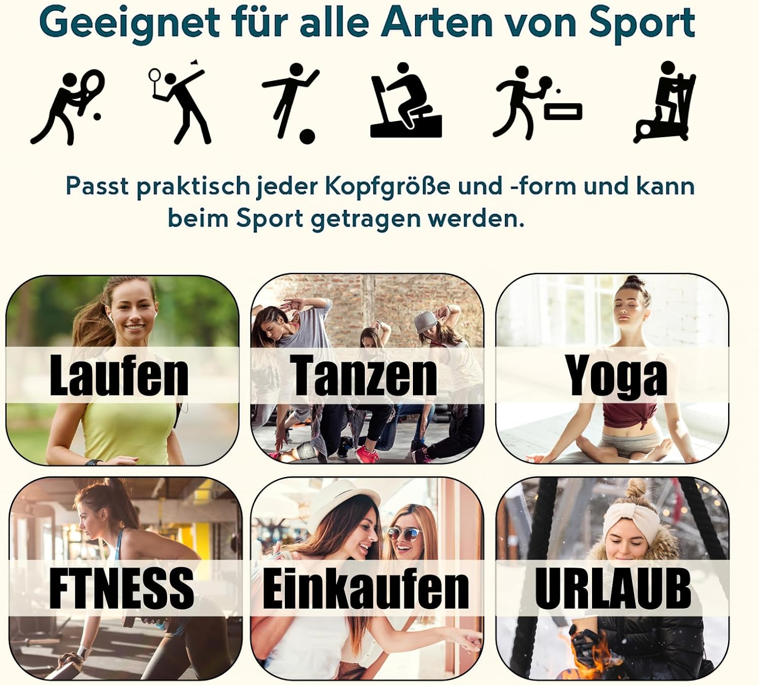 4 X Women'S Headbands, Breathable Headbands for Summer, Can Be Used as a Christmas Gift, for Women, Elastic Hair Bands for Yoga and Everyday Sports Scenes image number 2