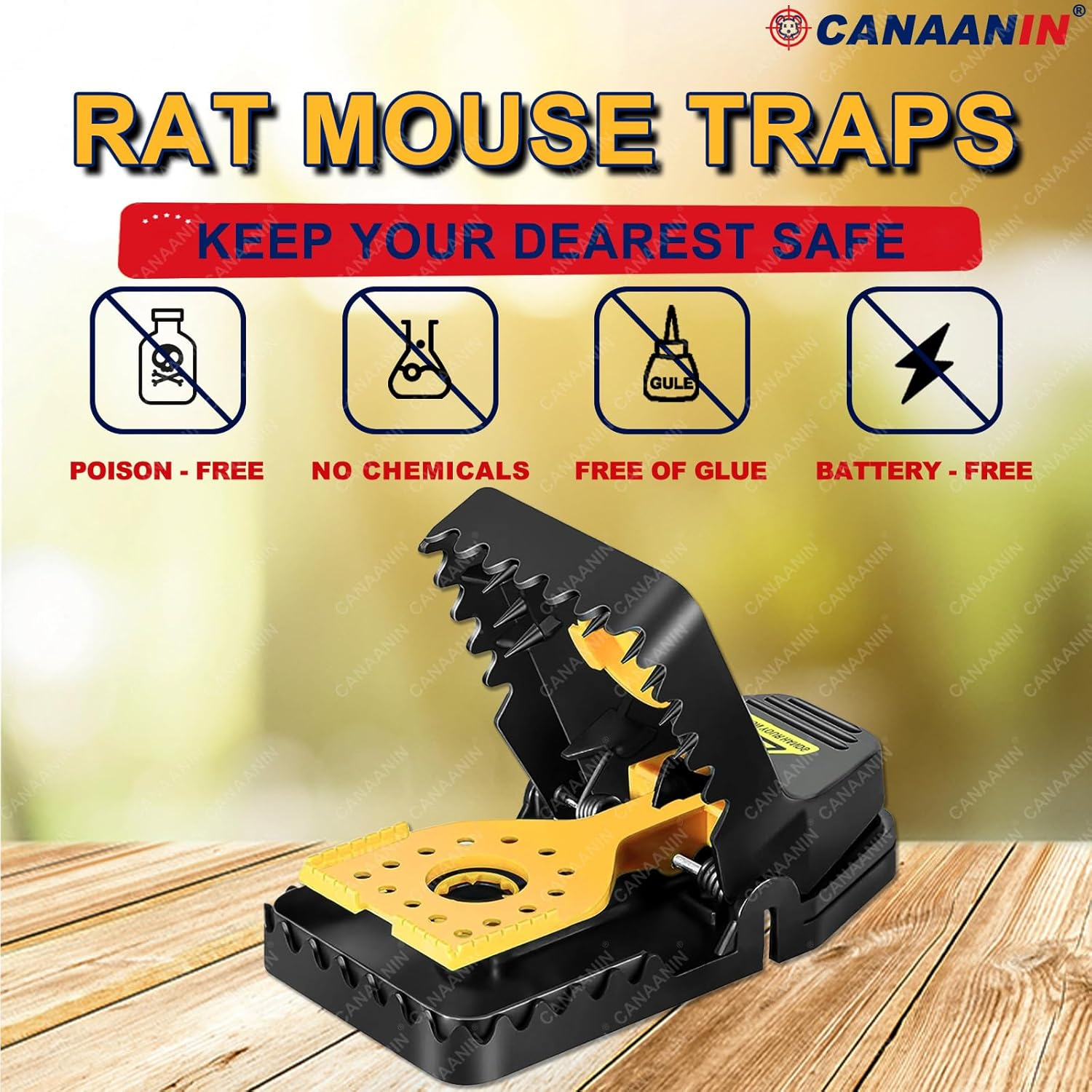 Rat Trap Mouse Trap That Work Multi Heavy-Duty Reusable Indoor-Outdoor Snap Trap Quick Effective Sanitary Safe, Pest Control for Rodent Mouse Mice (Upgrade Lage 6Pack) image number 5