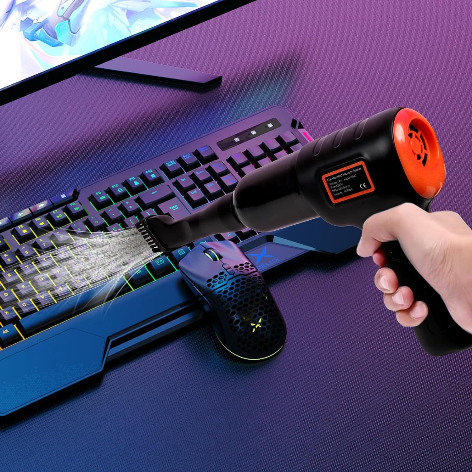 Mini Vacuum Cordless, 16000Pa Car Vacuum Cleaner Cordless, 120W Brushless Motor Handheld Vacuum Cordless, Multi-Nozzles, Car Cleaner for Pet Hair with 2 Gear Adjustment, Car, Home, Office, Kitchen image number 1