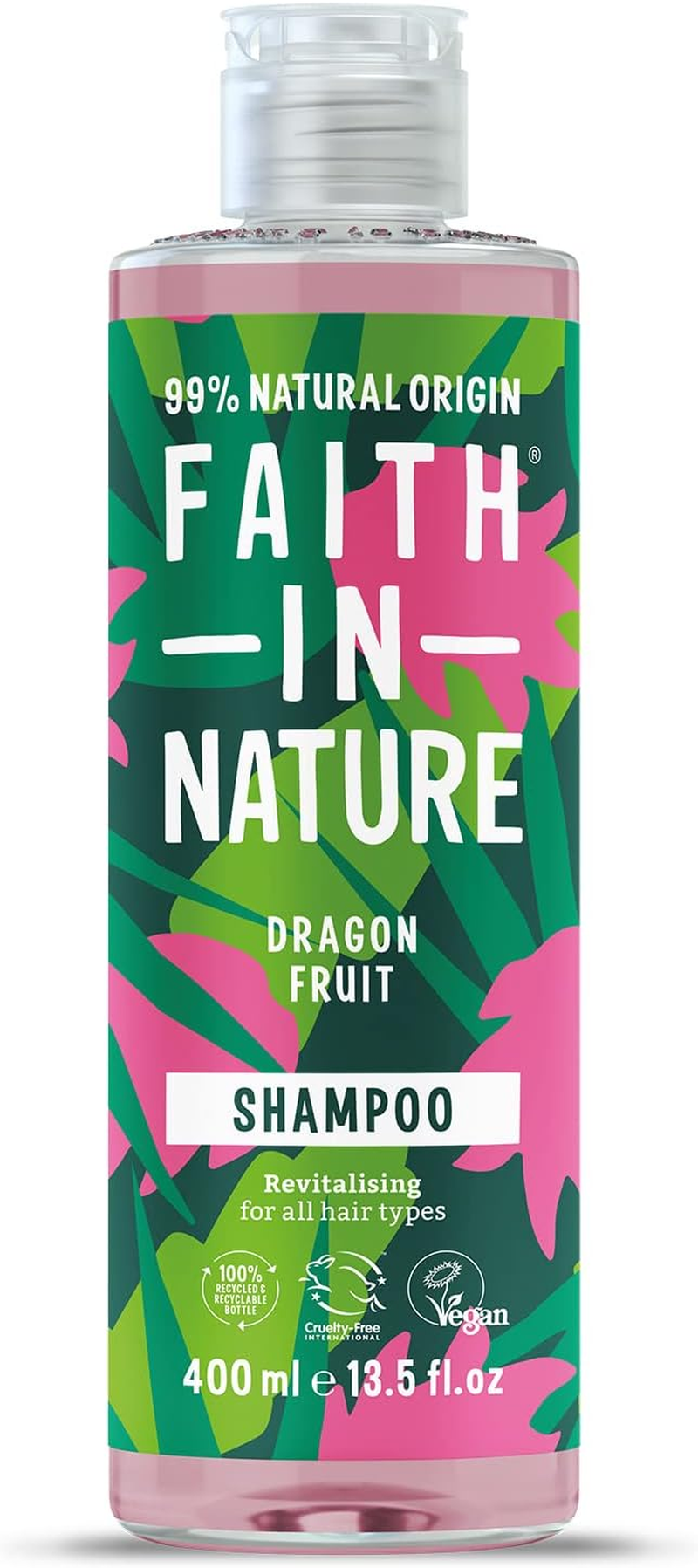Faith in Nature Natural Dragon Fruit Shampoo, Revitalising, Vegan & Cruelty Free, No SLS or Parabens, for All Hair Types, 400Ml