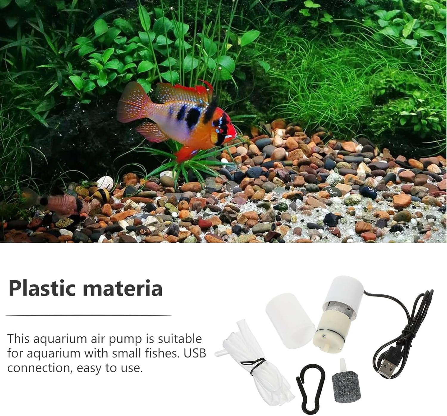 COHEALI 2 Sets Rechargeable Small Aquarium Air Pump USB Silent Oxygen-Increasing Air Pumps for Fish Tanks and Practical Aerator for Ornamental Fish and Home Aquariums Random Color