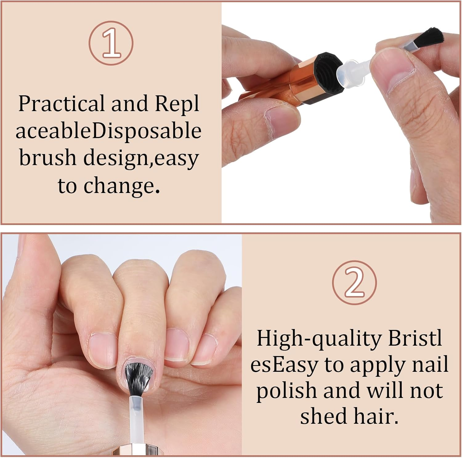 Ouligay 66 Pcs Replacement Nail Polish Brush Kit,Disposable Gel Brush with Handle,Dip Powder Liquid Replacement Nail Art Brush with Box for Women image number 5