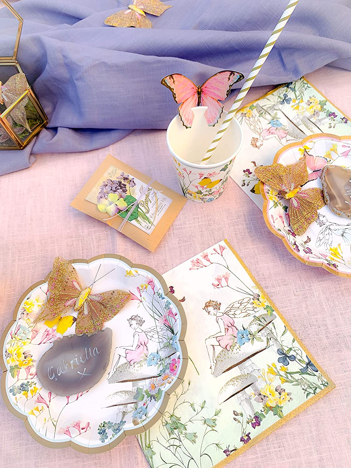 Talking Tables Truly Fairy Paper Napkins (13 Inch) for a Birthday Party or Tea Party, Multicolor (20 Pack) image number 5