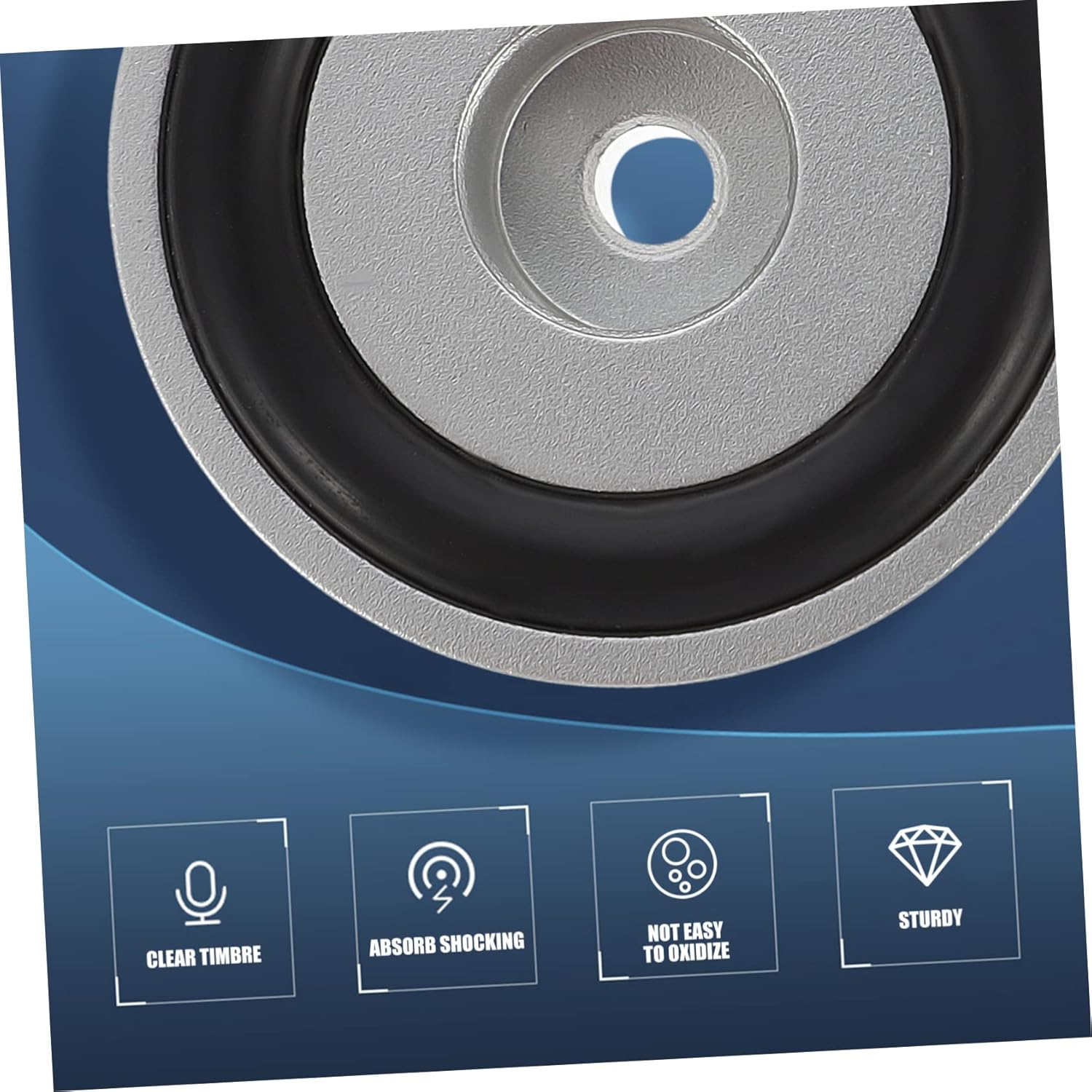 FONDOTIN anti Vibration Speaker Feet Pads and Amplifier Base Pads for Hifi Audio Equipment, Aluminium Alloy Small Size Silver 2Pcs, Vibration Isolation for Home Audio Systems image number 3