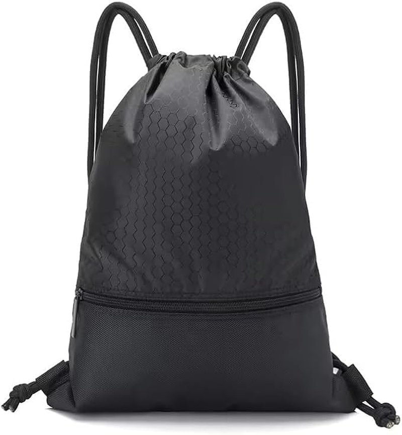 Drawstring Backpack String Bag, 1Pc Gym Drawstring Bag,Sport Gym Sack Drawstring Backpack Bag,Drawstring Backpack Gym String Bag,Drawstring Backpack Zip Water Resistant Pocket String Sack Storage Bag image number 5