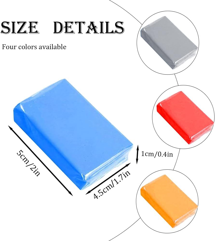 16 Pcs of Clay Rod Set, Totaling 800 Grams of Clay Rods 4-Color Clay Rods for Car Beauty, Scratch Free Magic Clay Rods for Car Beauty and Cleaning, Used for Car Washing, RV, Bus, and Glass Cleaning image number 4