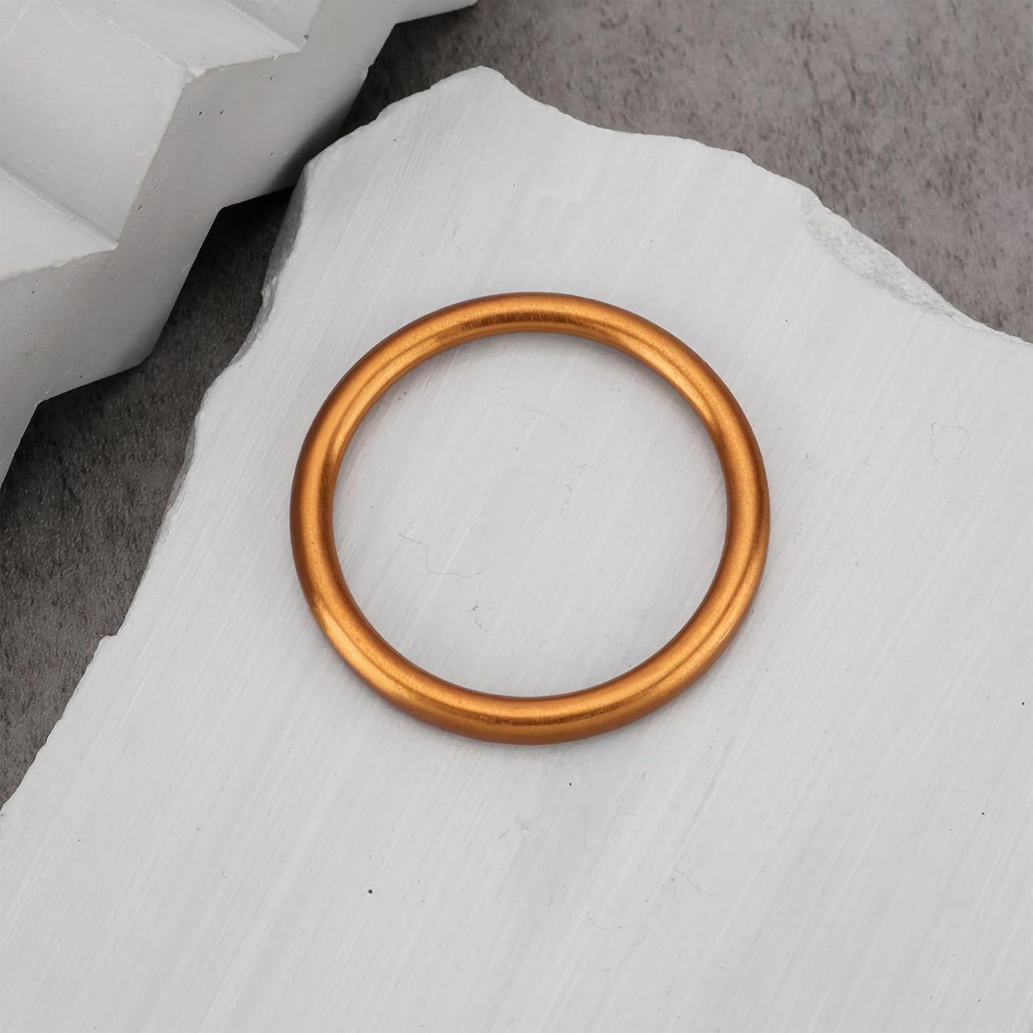 Briny River 4Pcs Motorcycle Exhaust Gaskets Compatible with MZ TS ES ETS ETZ 150 125 1962-1978 Copper Muffler Gasket 43X35Mm image number 5