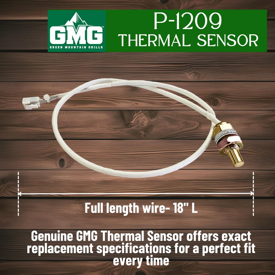 Genuine GMG, Green Mountain Grills 12V Thermal Sensor, P-1209, for Daniel Boone, Jim Bowie, Ledge, Peak Prime and Prime plus Pellet Grill Models