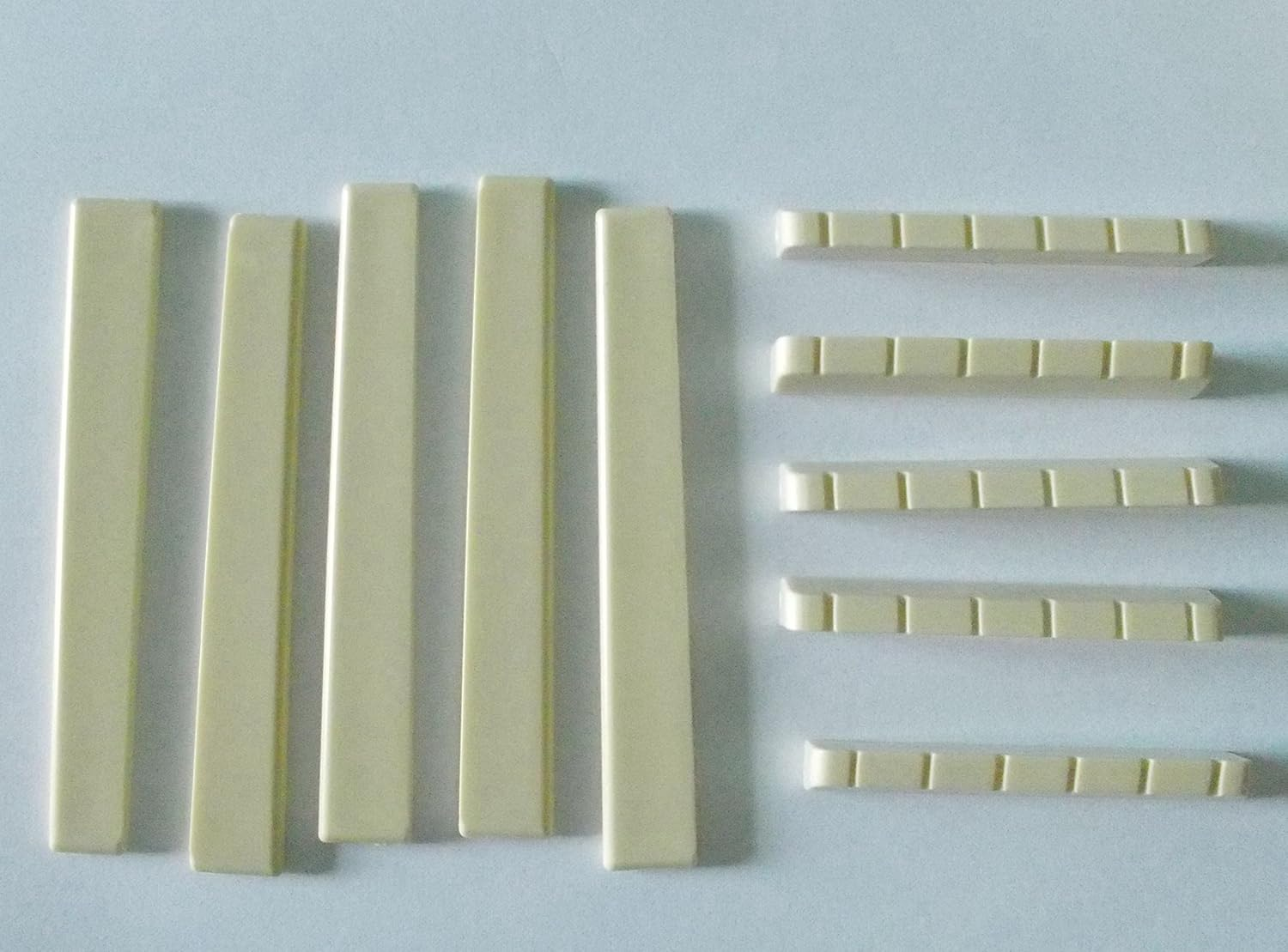 Generic 5 Sets of 10 Pcs Classical Guitar Nuts Saddles Plastic Ivory