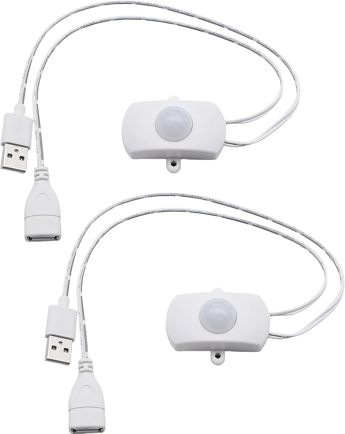Clearhill 2Packs 5V Motion Sensor Switch with USB Male and Female Connector(White),Automatic Sensor Switch for Indoor DIY LED Lighting,Such as Kitchen,Such as Kitchen,Cloakroom,Etc. image number 3