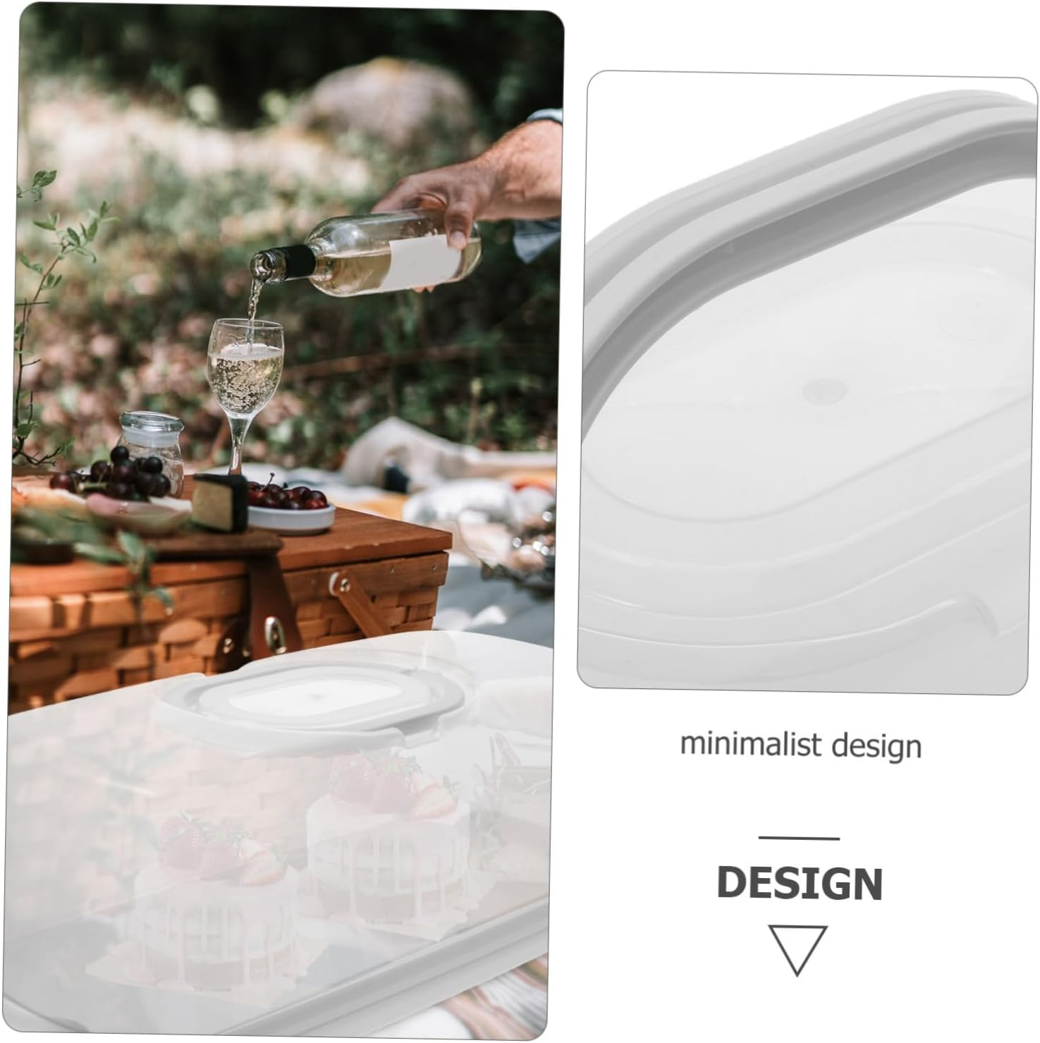 Hoement Bread Storage Box Rectangular Bread Carrier Lid and Handle Airtight Cake Container Reusable PP Material image number 3