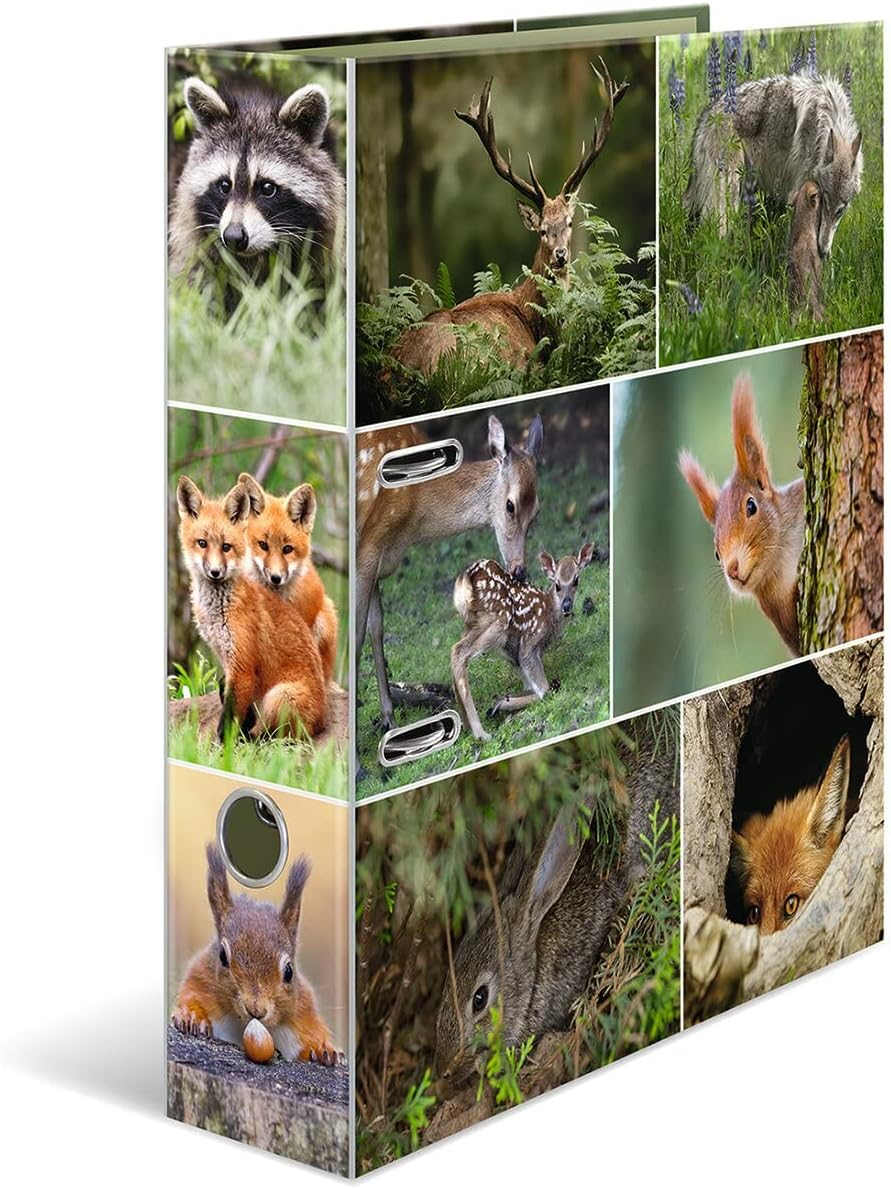 HERMA 7164 Folder A4 Animals Horses, 7 Cm Wide, Cardboard Folder with Inner Print for School and Office, Sturdy Children'S Ring Binder Made of Cardboard for Boys and Girls - Dogs image number 5