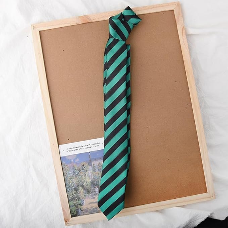 Striped Tie for Mens Formal Neck Ties for Men Cosplay Christmas Tie Striped Necktie for Men Wide Neck Tie Casual Wedding Party Necktie Christmas Neckwear image number 3