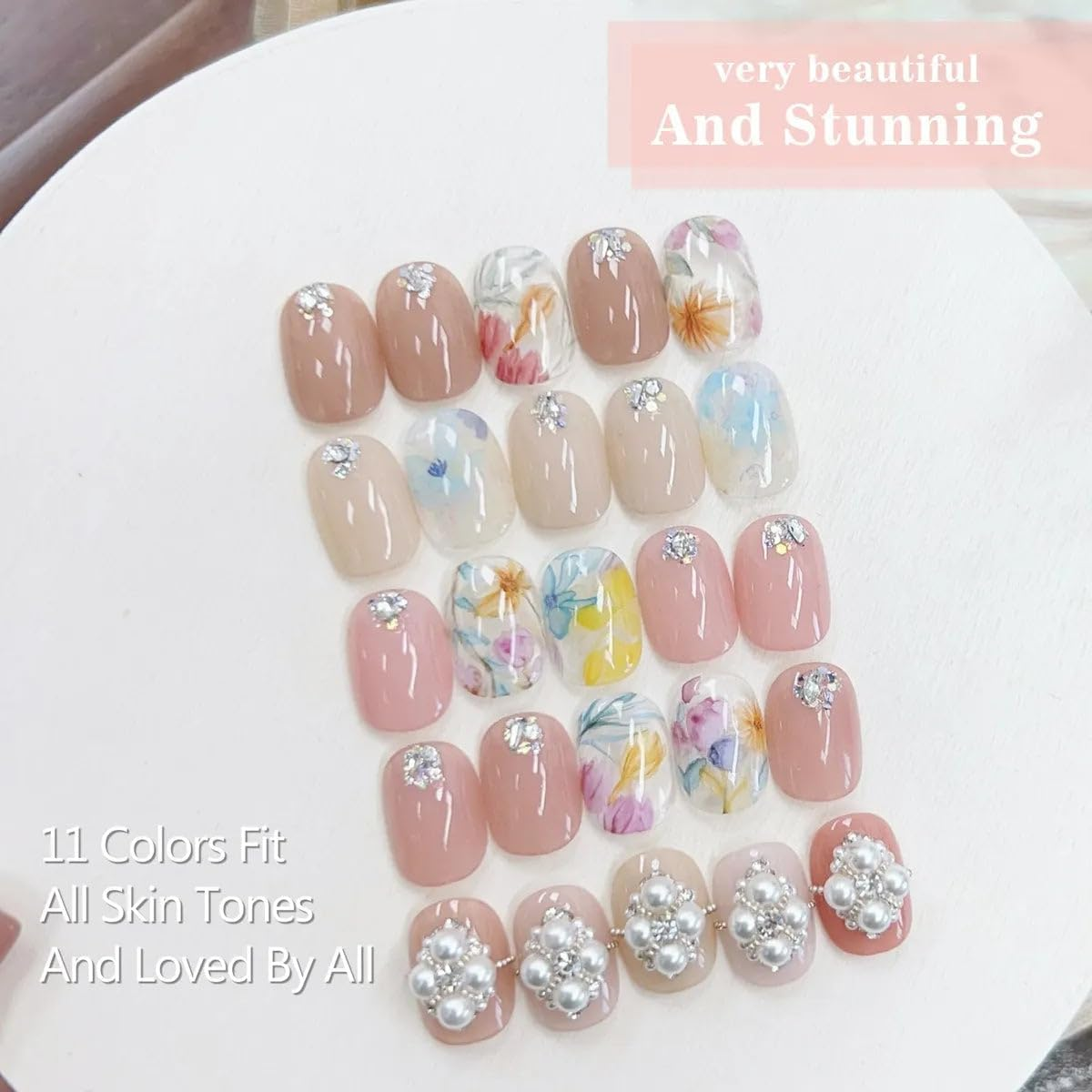 ADHERE 11Pcs Nude-Pink Kit with Nail Brush, UV LED Gel Nail Polish, Soak off Nail Varnish Gel Polish for Manicure Salon DIY Design at Home - Classic Black  White Collection image number 3