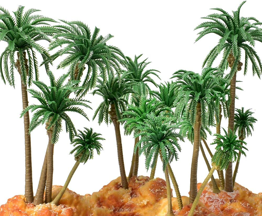 HUIANER Model Trees Palm Tree Miniature Landscape Trees for Projects, 18PCS