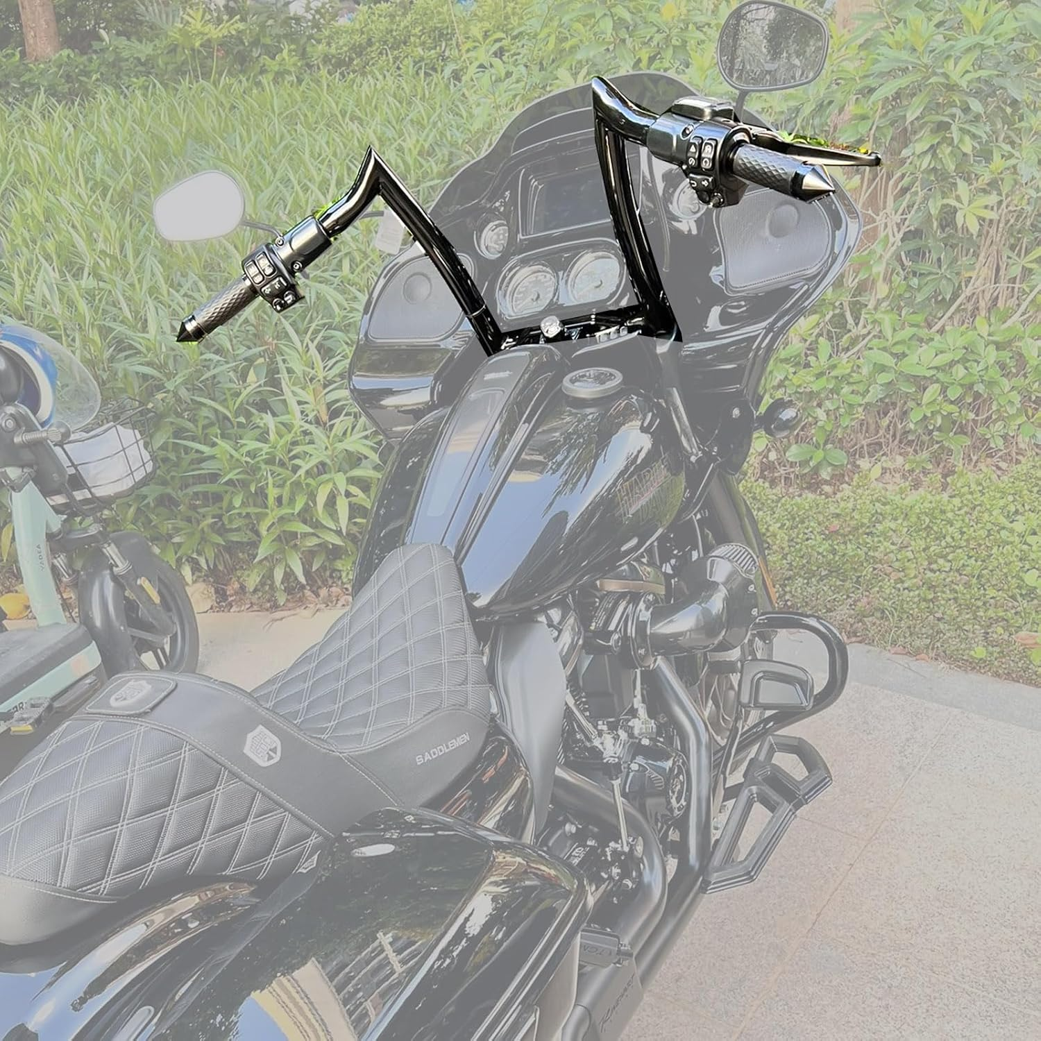 12&rdquo; Ape Hangers Handlebars Compatible for Harley-Davidson, Black