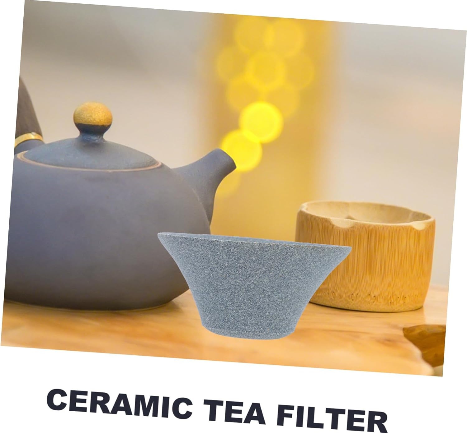 MUELODSIC Ceramic Tea Infuser Filter Cup with Fine for Tea and Coffee Brewing Non-Deformable Material Simple Design for Home and Office Use image number 6