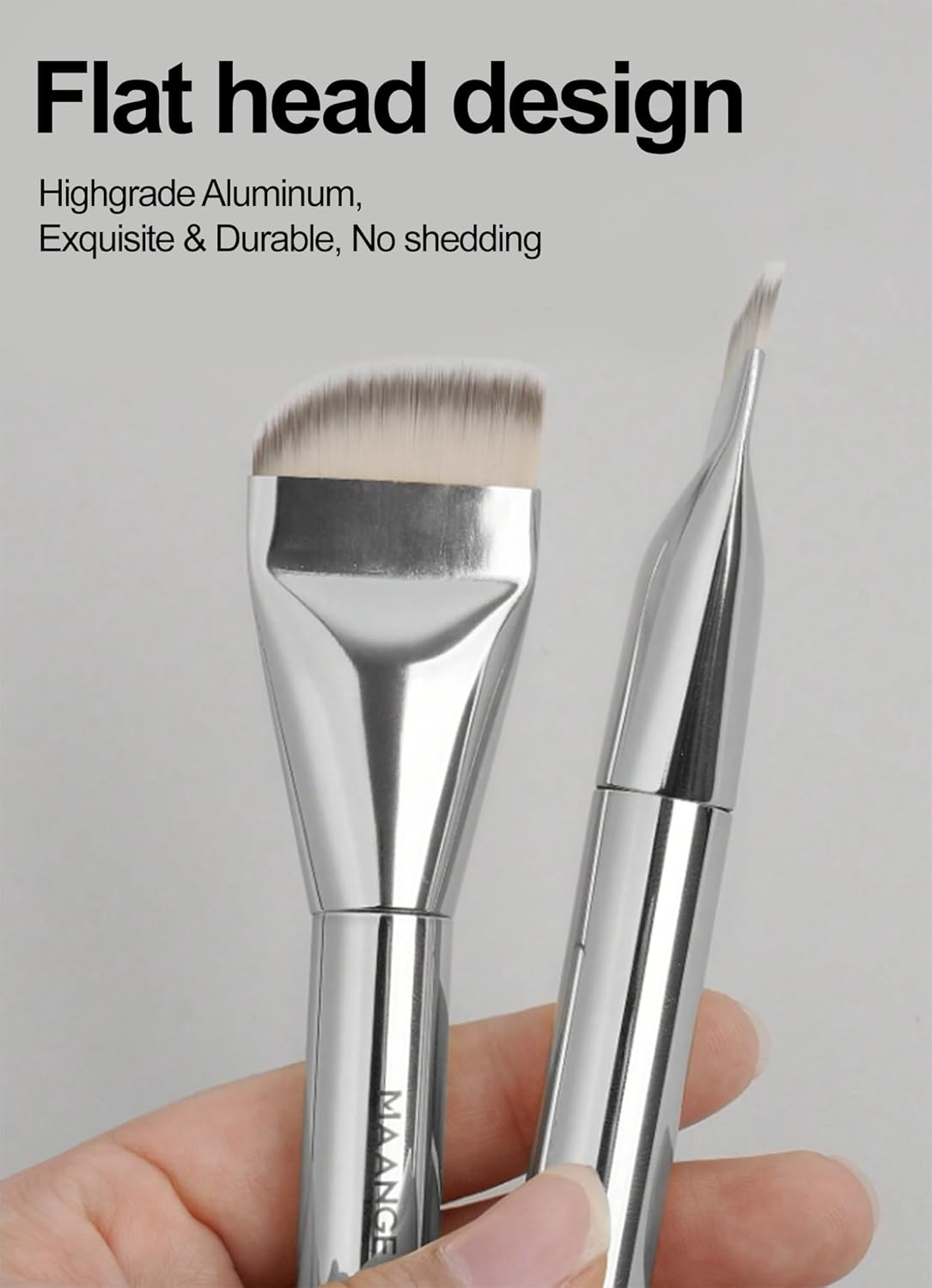 Generic 2Pcs Flat Makeup Brushes, Foundation & Angled Brushes for Liquid, Cream, Mineral Makeup, Concealer, Highlighting, Face Mask image number 3