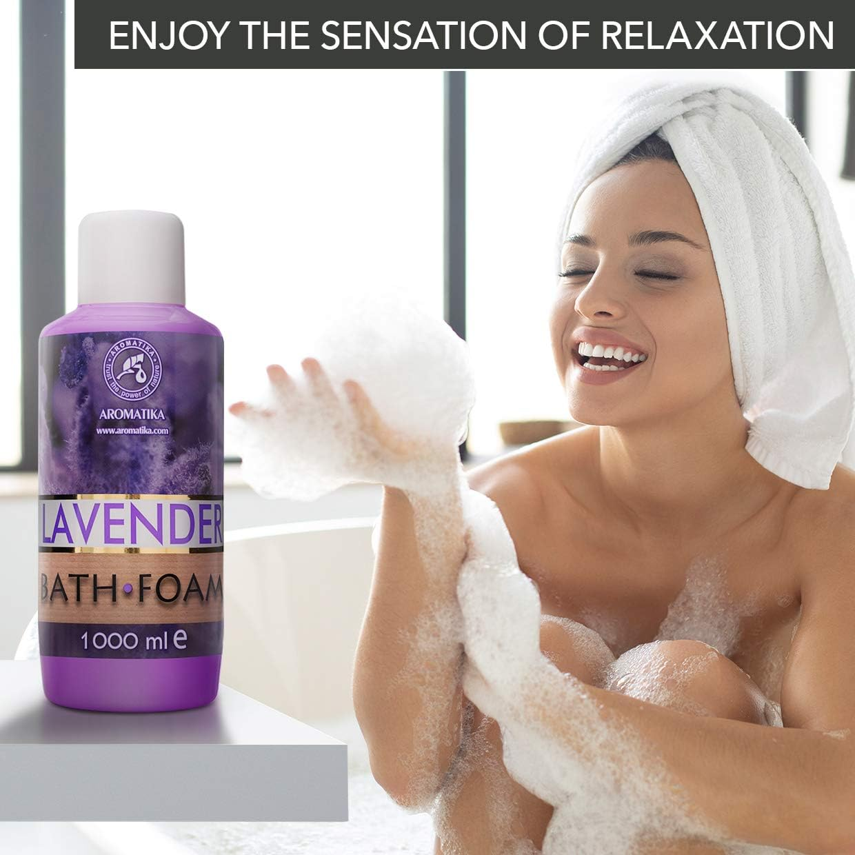 Bath Foam with Lavender Essential Oil 1000 Ml - Body Care - Good Sleep - Beauty - Bathing - Body Care - Wellness - Relax - Aromatherapy - Spa - Lavender Aroma - Bubble Baths image number 6