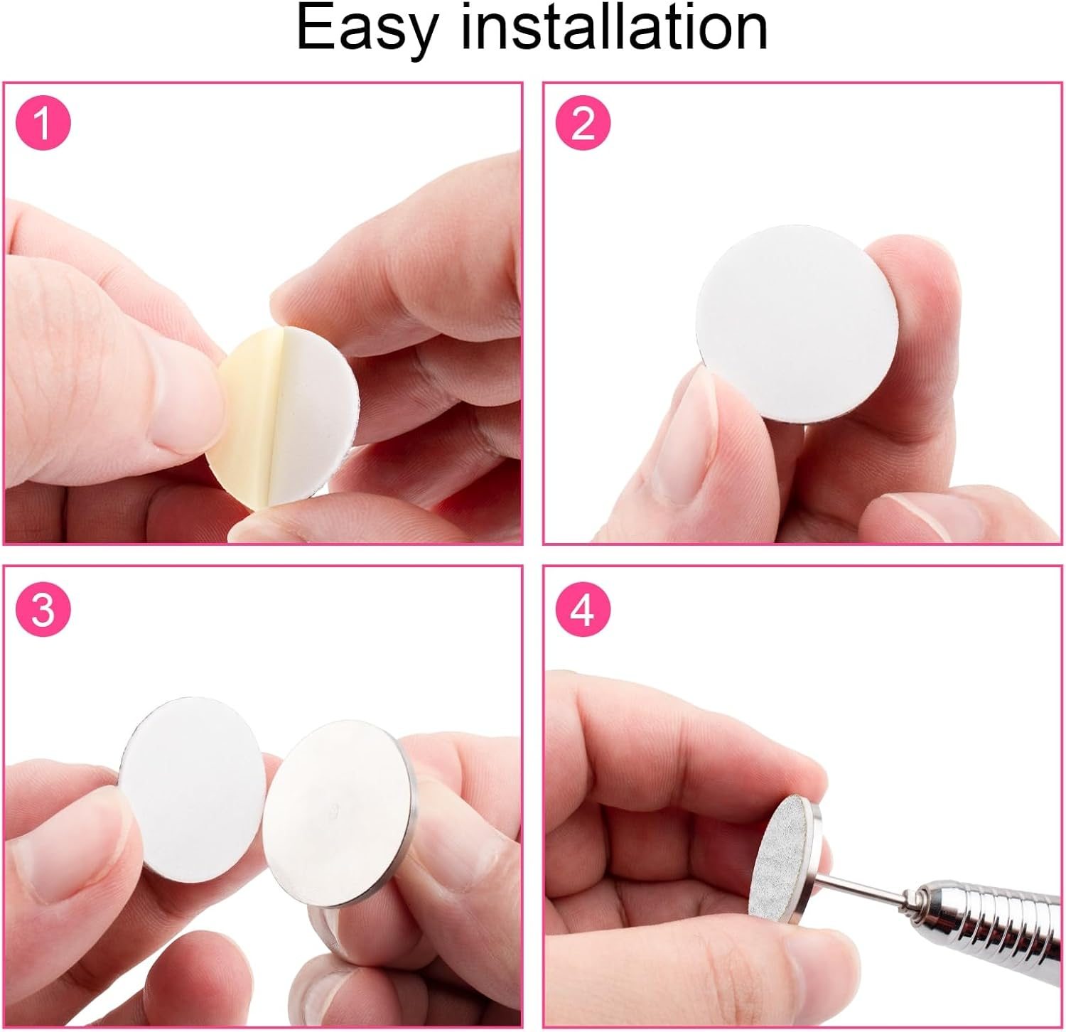 Sanding Paper Discs with Metal Nail Drill Bit Foot Sandpaper Discs 25Mm Foot File Sandpaper Discs #80#150#240 Grits for Manicure Pedicure image number 6