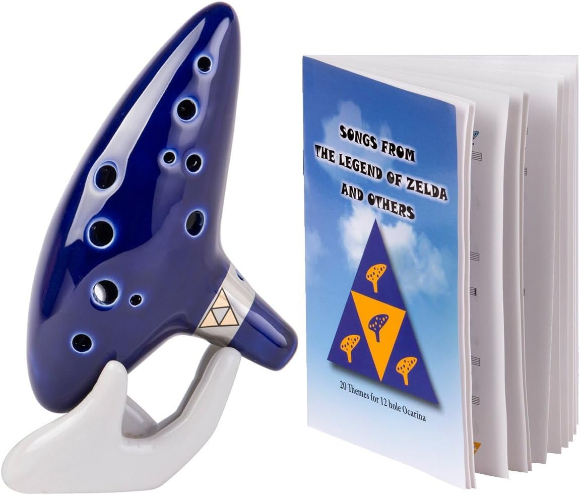 Legend of Zelda Ocarina 12 Hole Alto C with Song Book (Songs from the Legend of Zelda) Display Stand Protective Bag image number 5