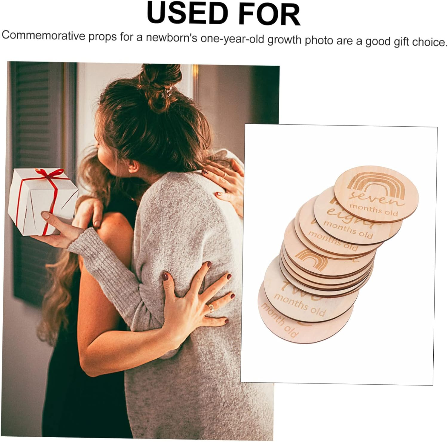 SECFOU 13Pcs Double Sided Rainbow Milestone Cards Newborn Photo Props for Monthly Memory Birth Announcement Record Set image number 4