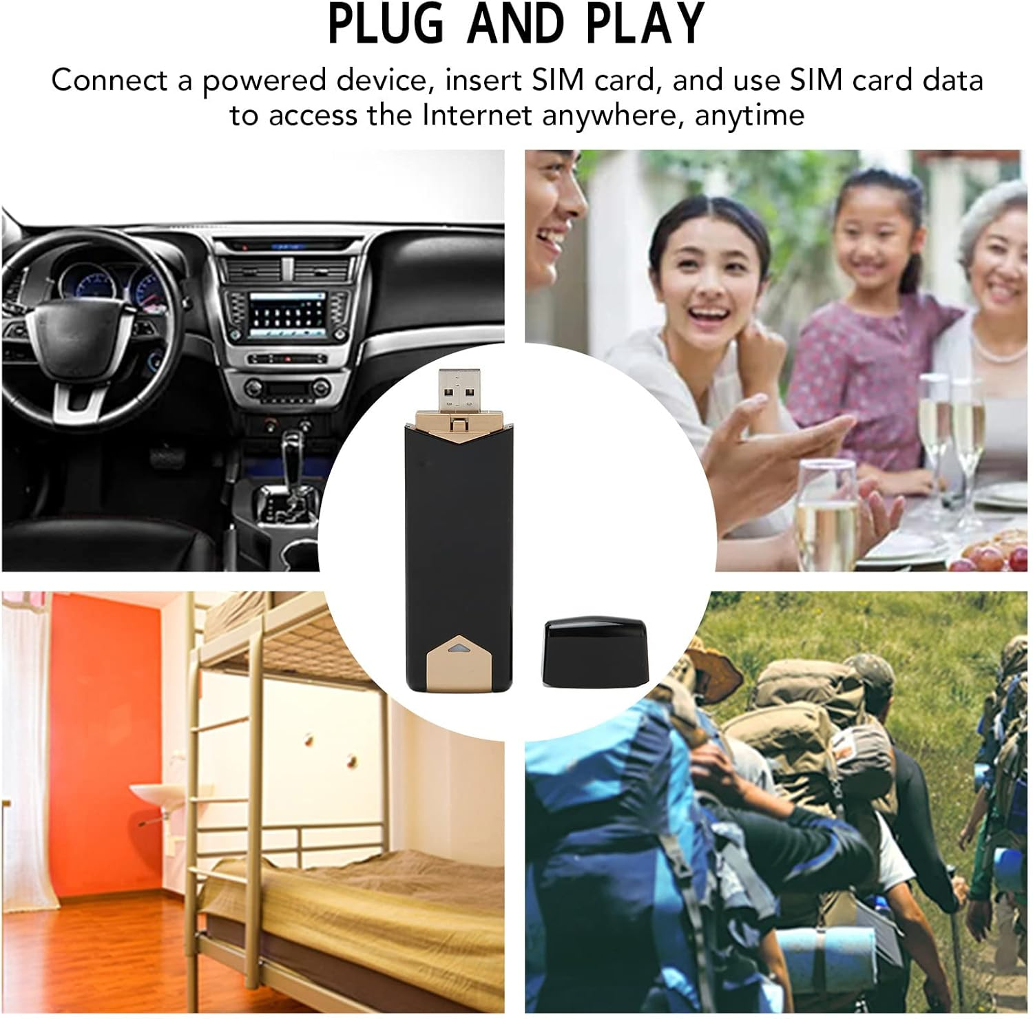 4G LTE USB Portable Wifi Router, Portable 4G Router with SIM Card Slot, Travel Hotspot Mini Router Unlocked 4G Dongle, up to 10 Users image number 2