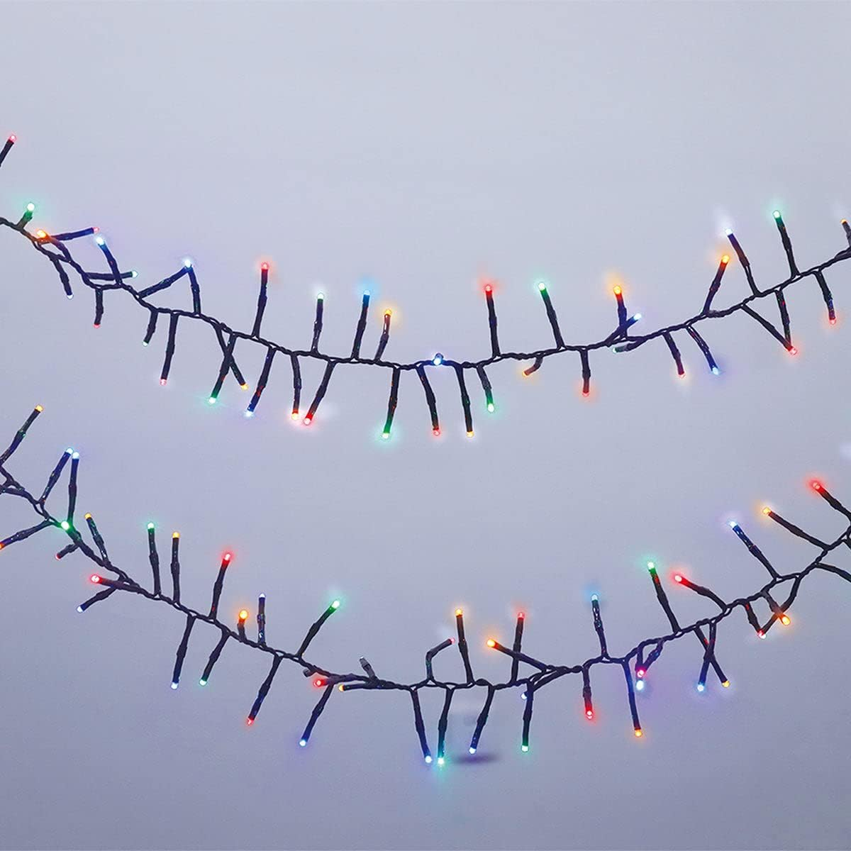 Lexi Lighting 300 Leds Connectable Cluster Fairy Chain Lights, Dark Cable, Red and White Cherry Ball, IP44, 3M Light Length, Christmas, Party, Garden, Wedding, Festival Decoration