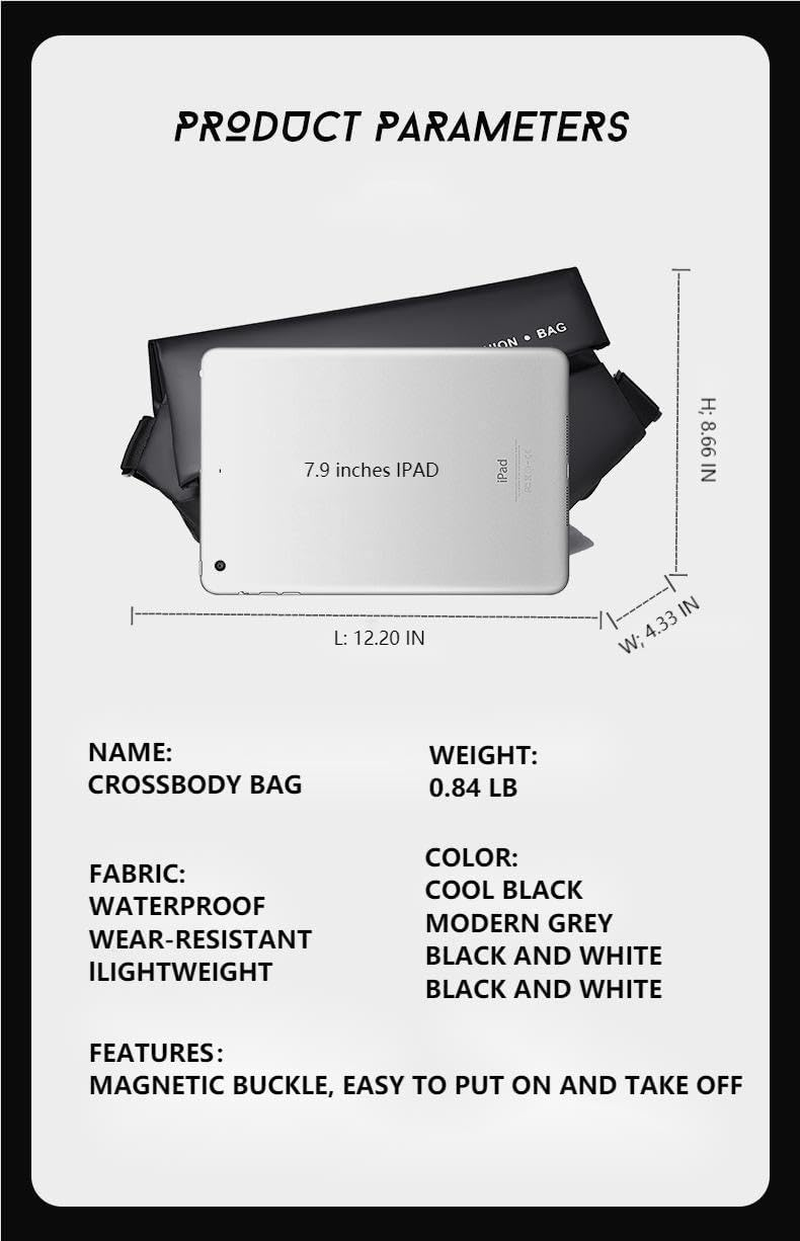 Trendy Montage Crossbody Bags for Wen Women, Upgrade Buckle Hiking Daypack, Waterproof Sling Chest Bag Backpack image number 6