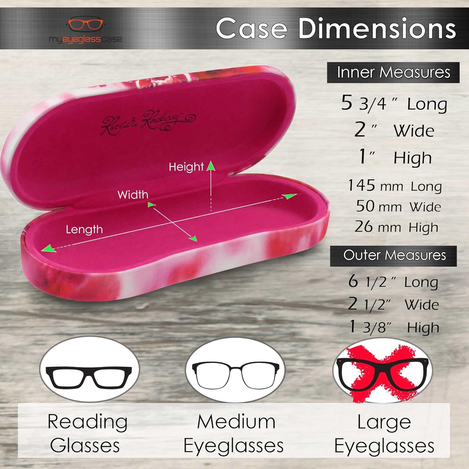 Myeyeglasscase Smooth Classic Hard Eyeglasses Case | Medium Deep Size | for Men and Women | Protective | Sturdy | As135H - As302 Metallic Blue With Cloth image number 6