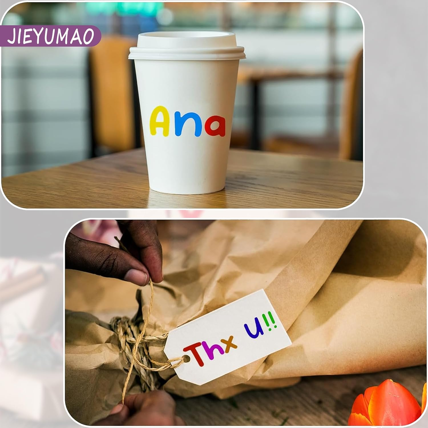 JIEYUMAO 24 Sheets Alphabet Number Stickers, 0.5/1 Inch Self Adhesive Vinyl Letter Stickers, Colorful Alphabet Sticker Capital Letter Sticker for Scrapbooking DIY Crafts Art Making image number 3