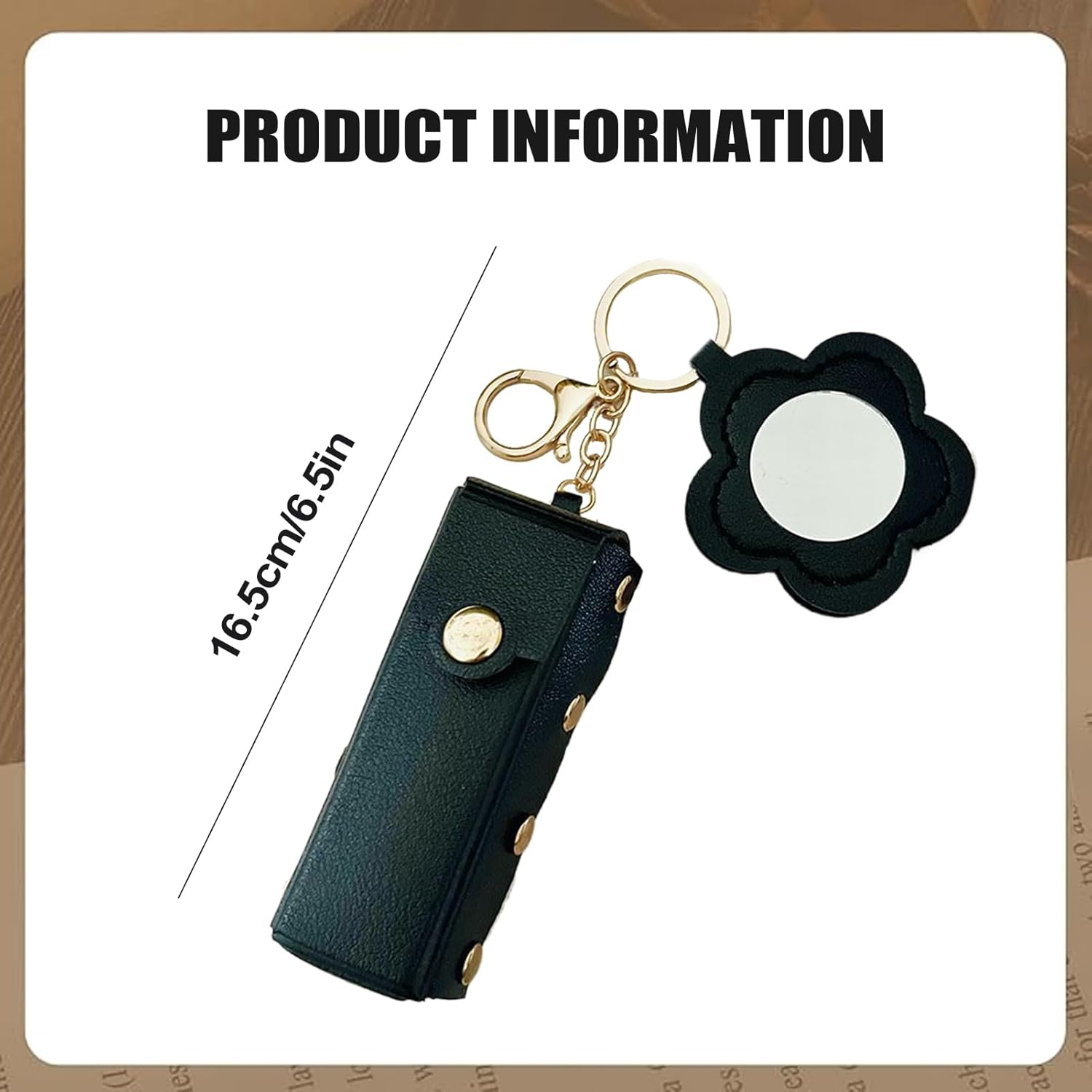 Mivpzisk Lip Balm Case, PU Leather Lip Balm Holder, Fashion Portable Cosmetic Pouch for Women Girls Makeup Travel Car Key