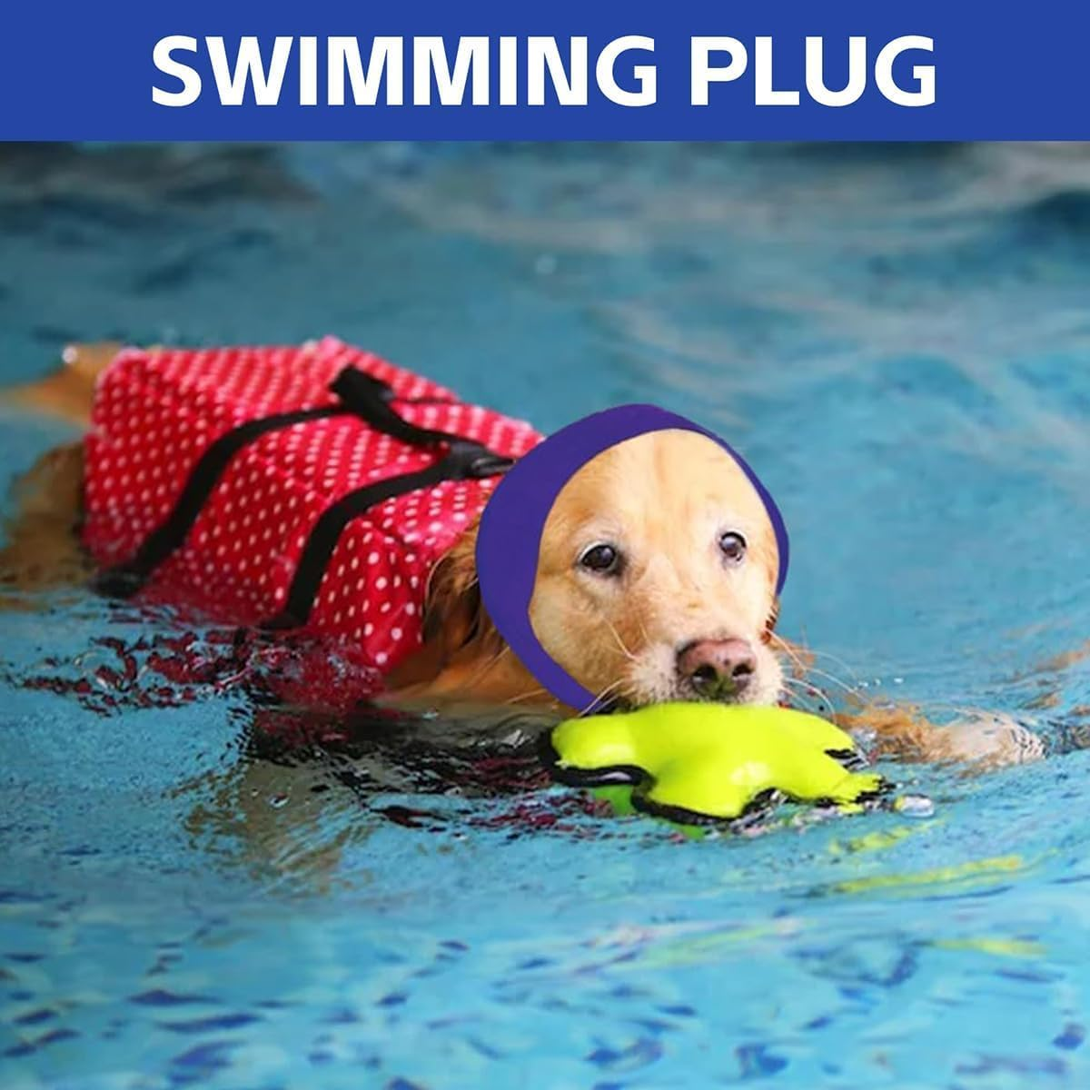 MANON ROSA Dog Ear Covers for Bathing & Swimming Waterproof &ndash; 2Pcs Upgraded Anti-Slip Dog Shower Swim Cap, Ear Plugs, and Rain Hat for Medium Large Dogs Puppies Cats (1 Pink 1 Purple,M) image number 6