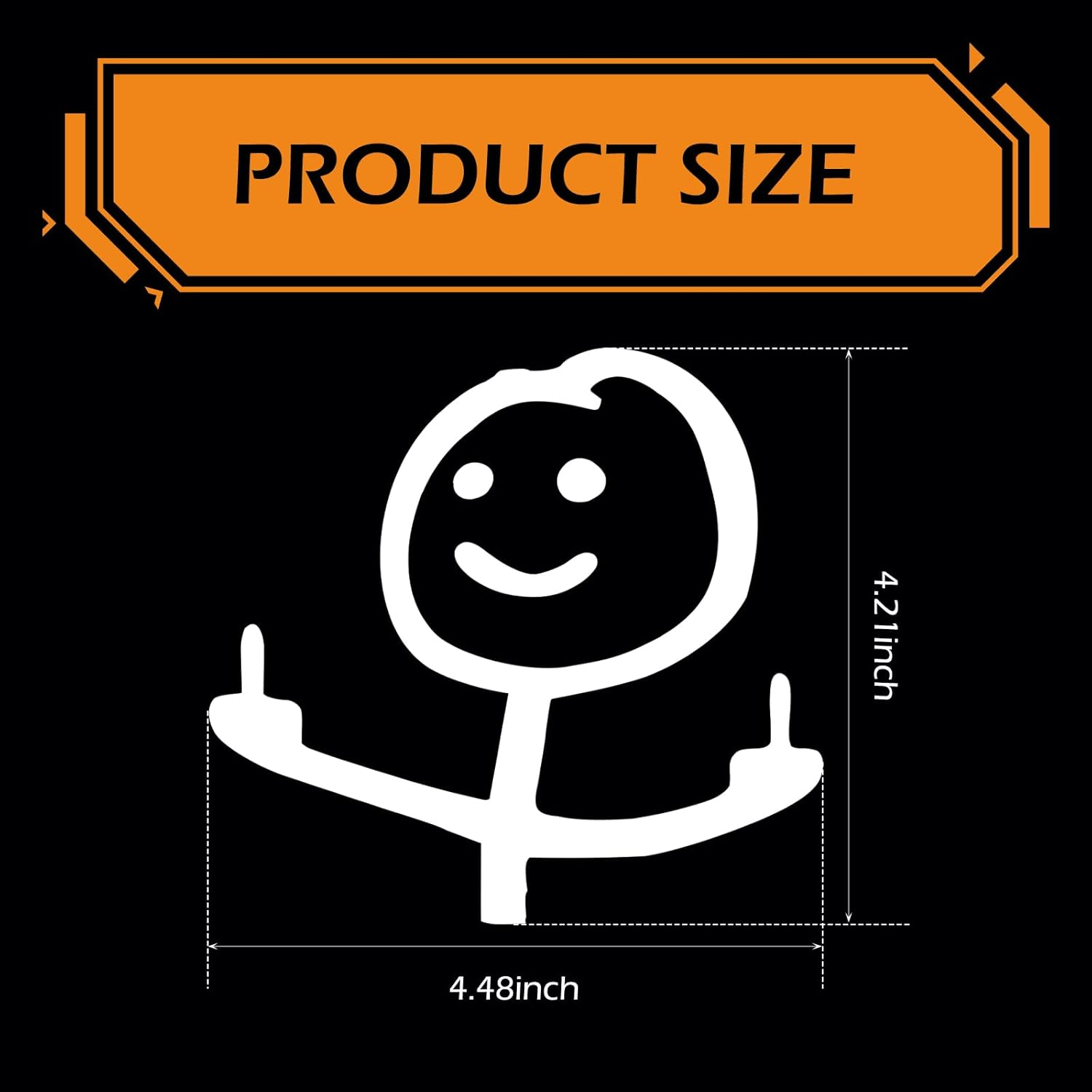 Car Decals, Funny Cartoon Middle Finger Sticker, Personalised Sticker, Auto Waterproof Vinyl Sticker, Personalised Graffiti Decal for Windshield, Bumpers, Window, Car Door (White) image number 2