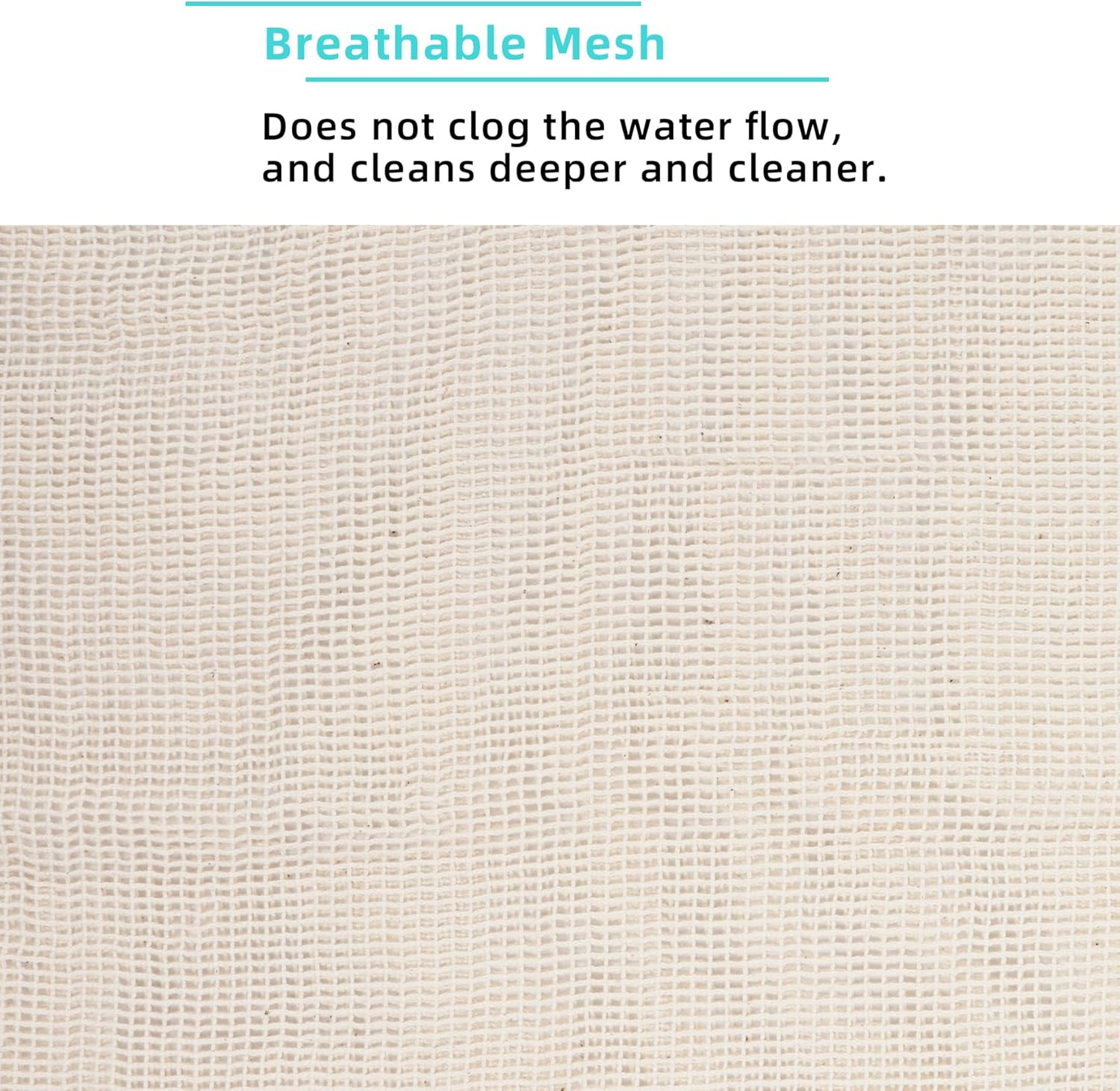 Klmnop 6 Pcs Mesh Laundry Bags, Cotton Laundry Bag with Premium Zipper, Laundry Bags Mesh Wash Bags for Bra, Shirt, Sock, Plush Toy(Beige) image number 3