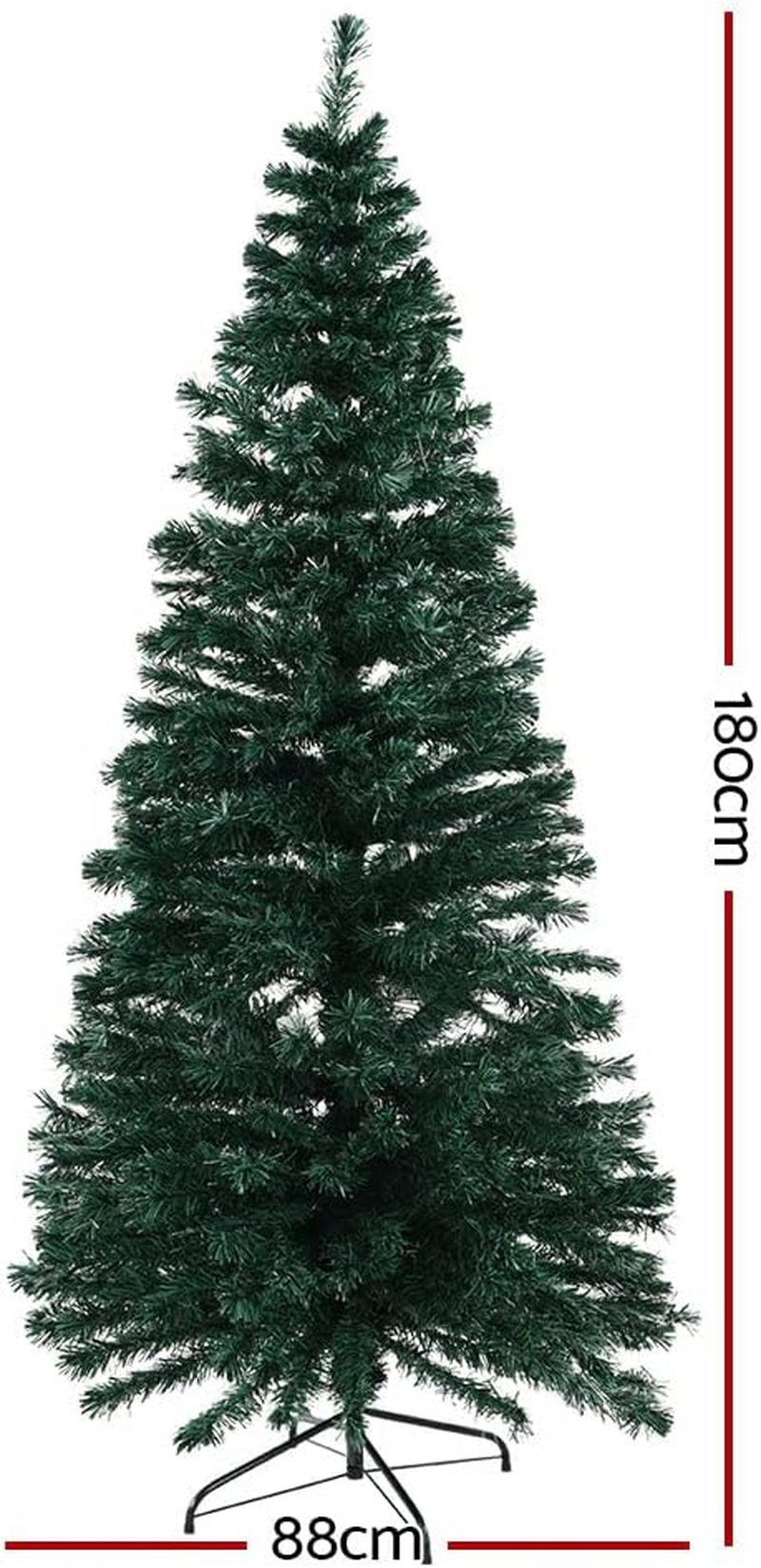 Jingle Jollys Christmas Tree 1.8M Prelit LED Xmas Trees Fairy Light, Decorations Holiday Party Gift Home Garden Store Decor, 6Ft Warm White 300 Tips Branches Optic Fibre Lights Easy Assembly image number 2