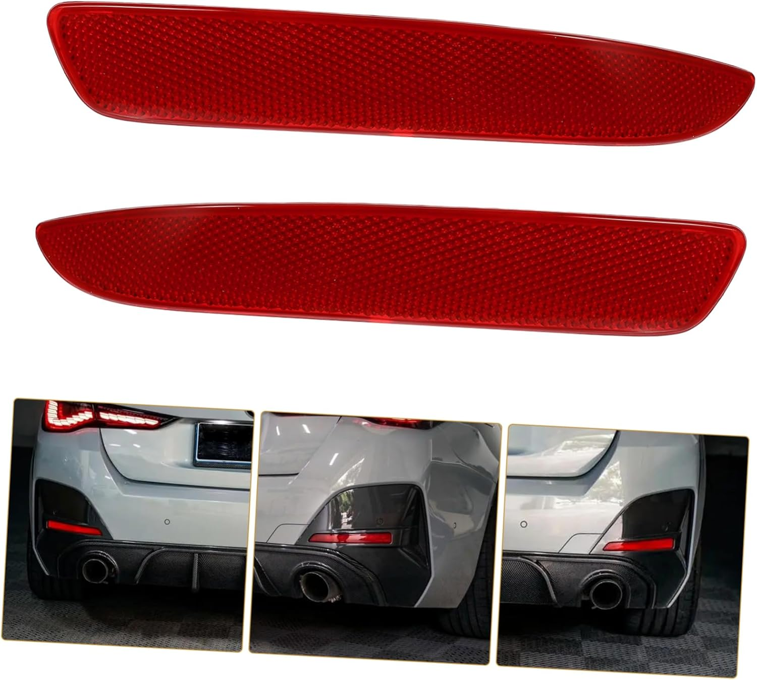 CHILDWEET 1Pair Car Rear Bumper Reflectors High Reflectivity Automotive Trim Light for Enhanced Visibility Left Right for Easy Installation Various Vehicle Models image number 2