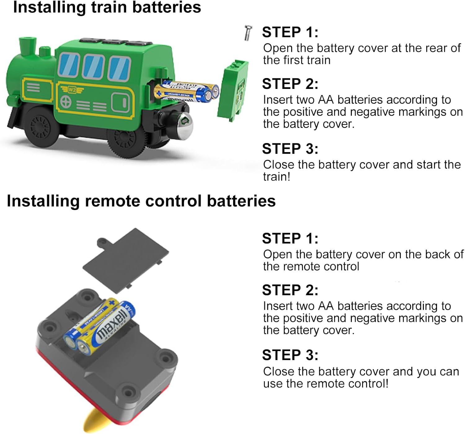 B-Qtech Motorized Train for Wooden Tracks, Battery Operated Locomotive Train,Remote Control Locomotive Train Set for Toddlers, Electric Train Toy Compatible with Thomas Brio Railway Track image number 4