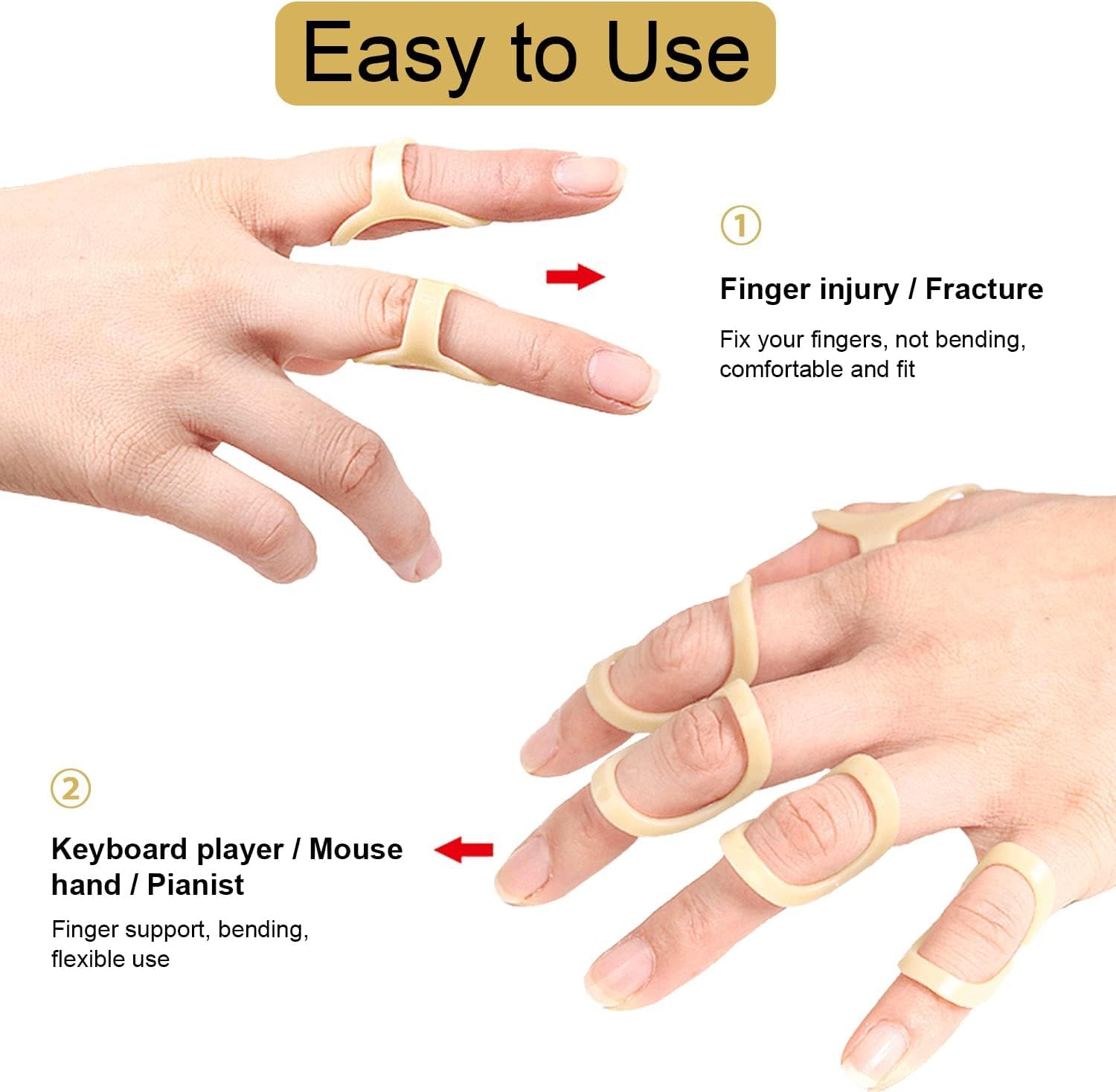 Oval Finger Splint,5Pcs Comfortable Finger Support Brace,Oval 8 Finger Splint,Comfortable Trigger Finger Splint,Thumb Brace to Support and Protection for Trigger Finger and Other Finger Conditions