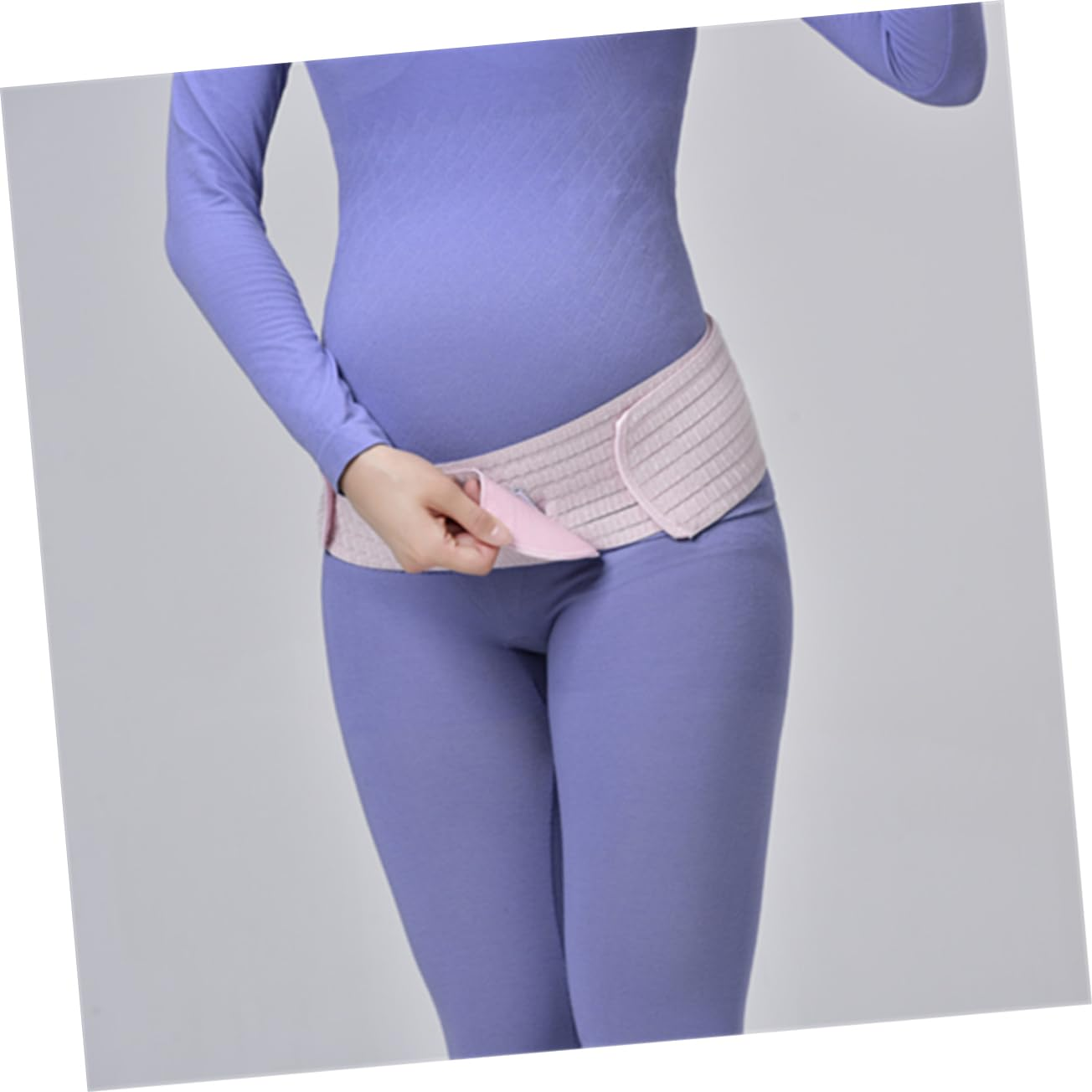 Maternity Belly Support Band Breathable Dual-Layer Abdominal Belt Postpartum Pelvic Waist Care for Pregnant Women Pink Free Size
