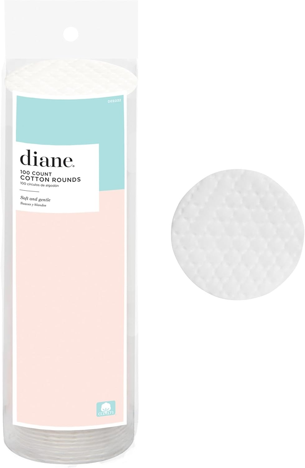 Diane 100 Pack Cotton Rounds, Cotton Rounds, Standard 2.4'' Diameter, Color: White image number 1