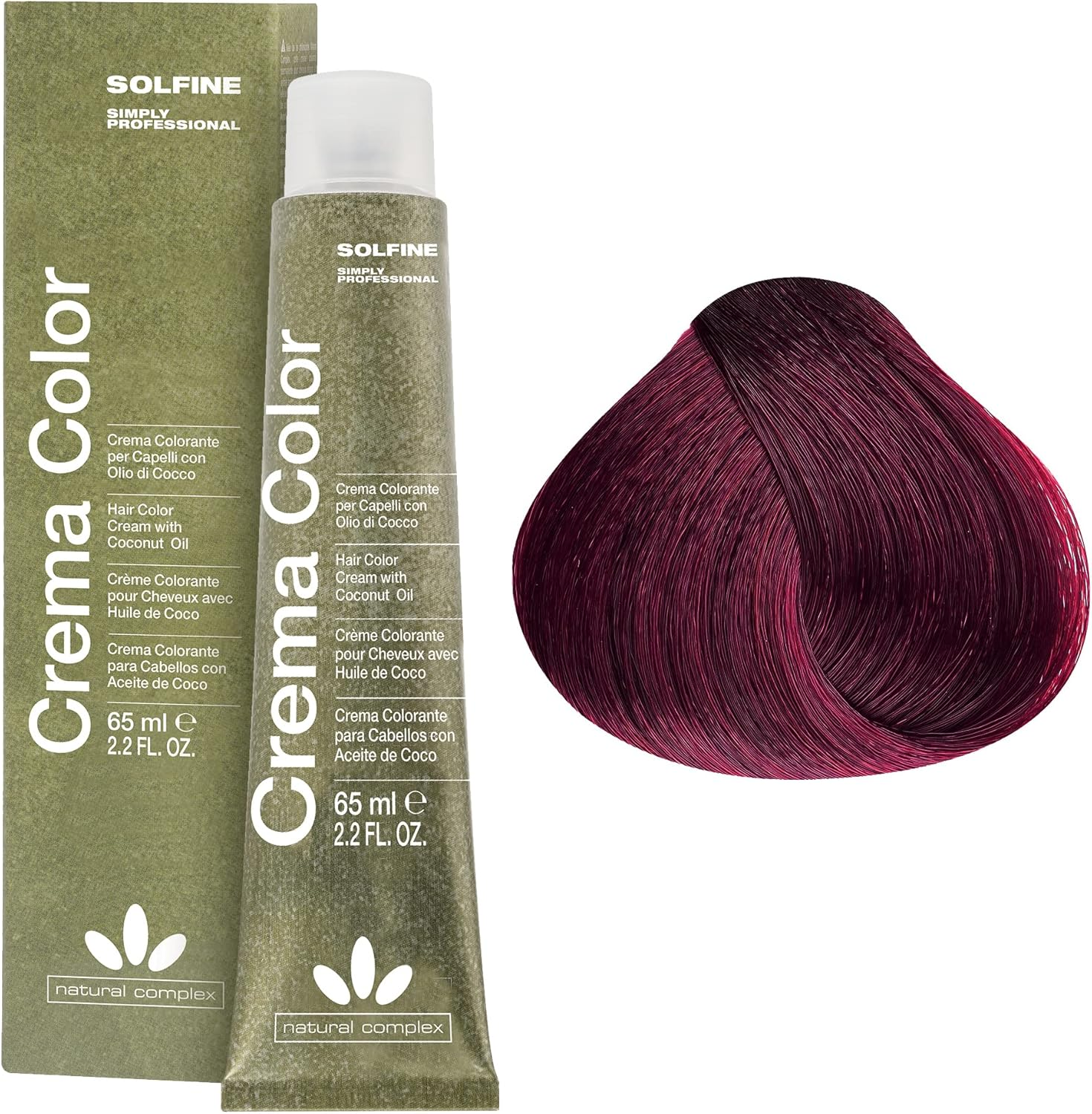 Solfine Crema Color Permanent Hair Color 65 Ml, 5V Ulti Burgundy