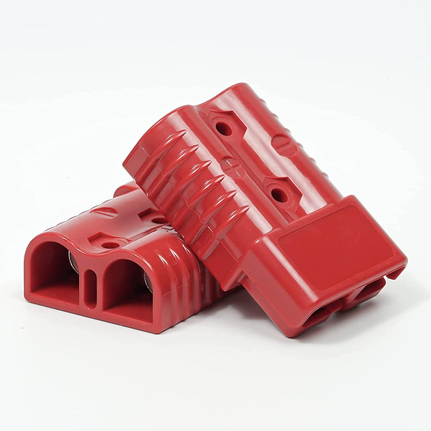 Anhoer Anderson Plug Connectors Battery Connector Quick Connect Modular Power Connectors Quick Connect Disconnect for Car Motorhome Caravan Camper Boat 600V (Red, 4 X 50A + Rubber Caps)