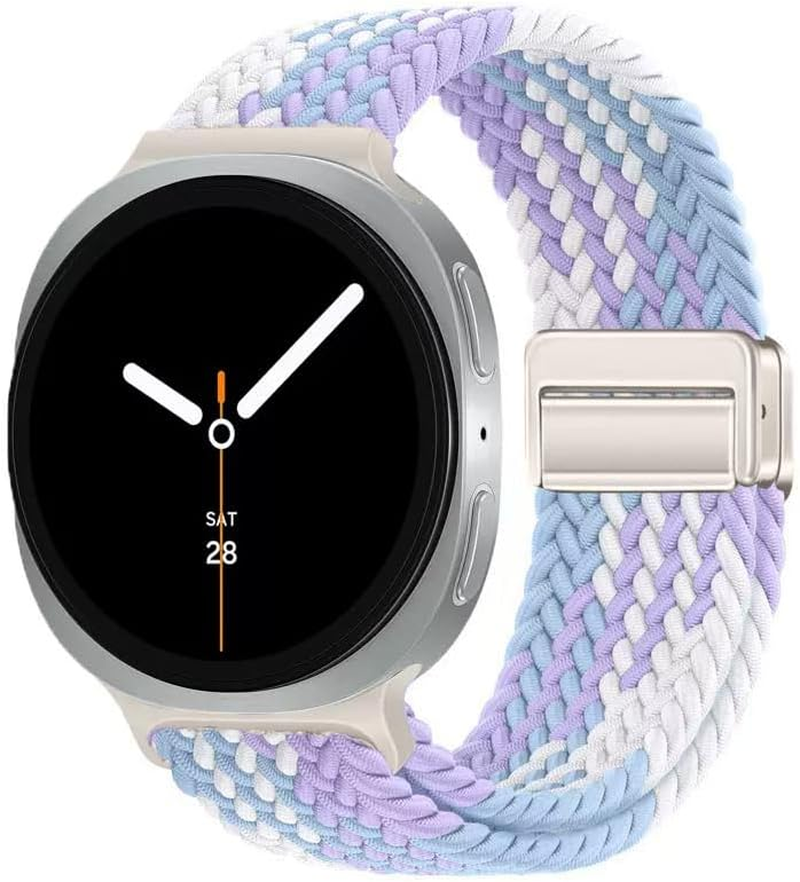 Sport Solo Loop Compatible with Samsung Galaxy Watch 8 40Mm 44Mm/Classic 46Mm Women Men,Magnetic Strap Stretchy Braided Wristband for Galaxy Watch 8/Classic Bands