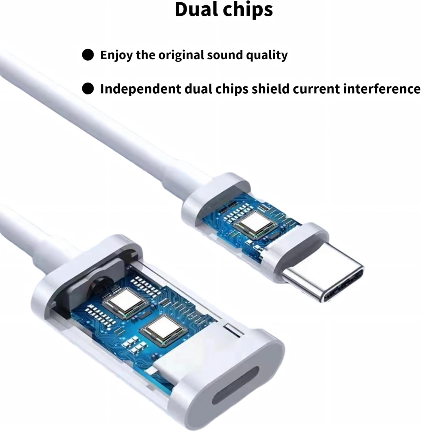 USB C to Lightning Audio Adapter, Super Durable Multi-Functional Plug-And-Play Converter Accessory, Suitable for Mobile Phones, Tablets, Laptops (White) image number 2