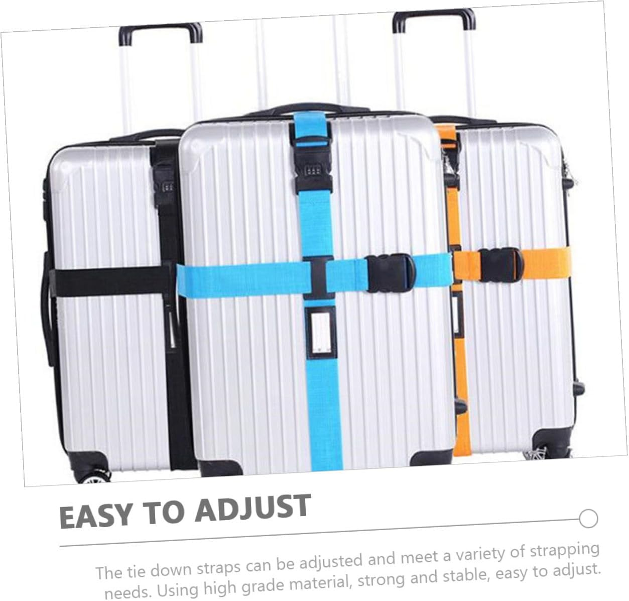 DIKACA 5Pcs Adjustable Luggage Straps with Buckle Travel Packing Suitcase Belt for Securing Bags Lightweight Tie down Straps for Backpacks Tents and Outdoor Use image number 6